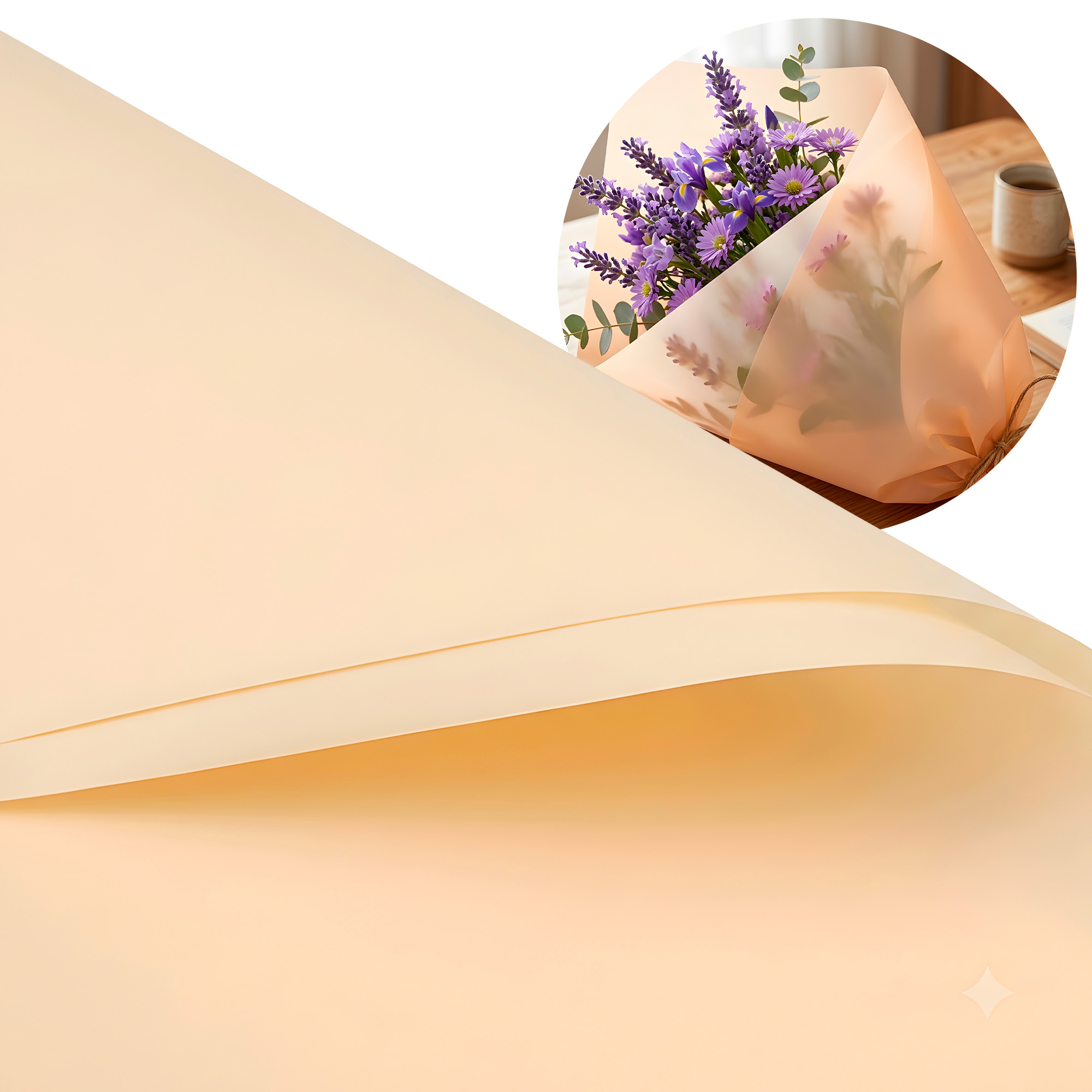 Papel Coreano Arreglos Florales Translúcido 20 pcs Colores 56x54 Cm 37