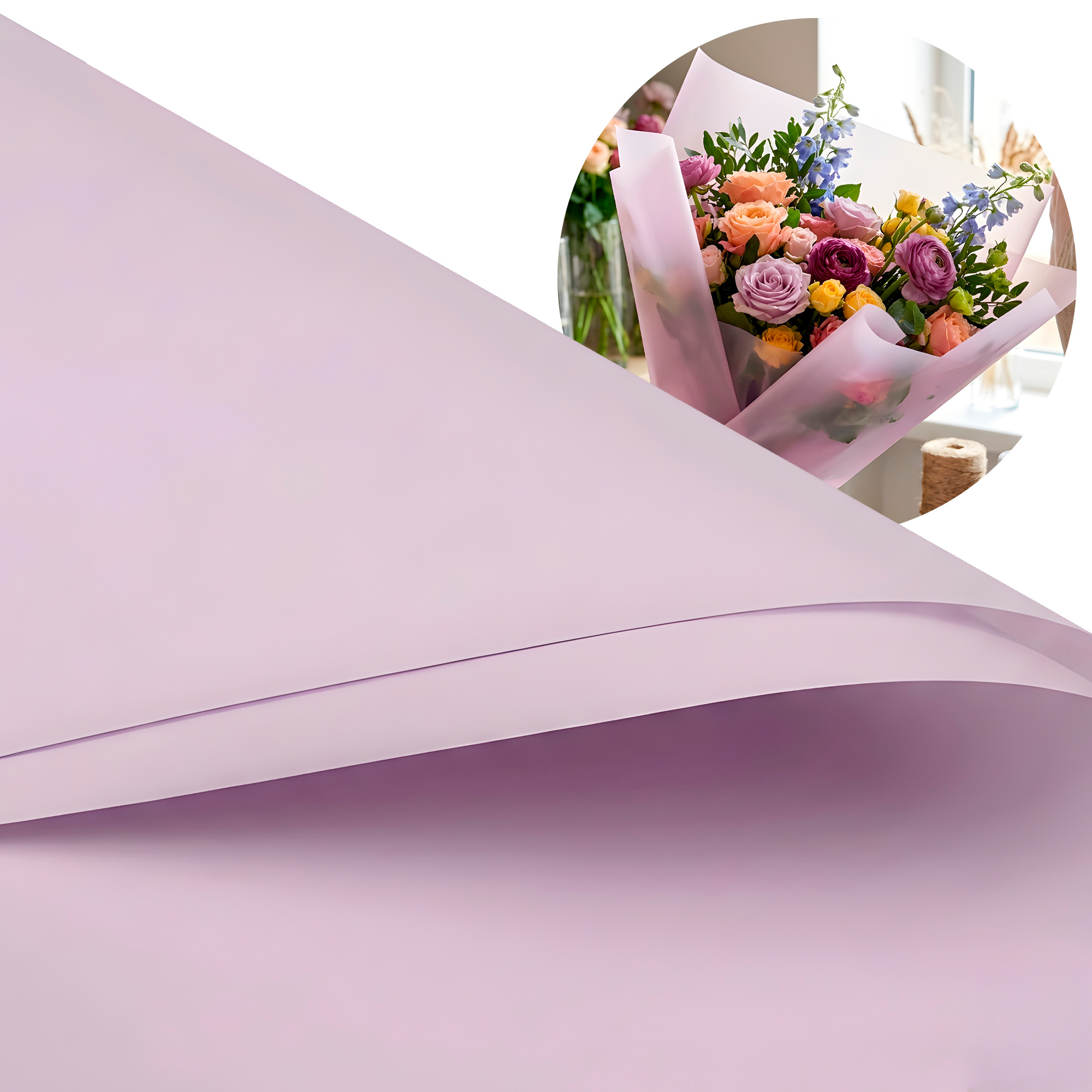 Papel Coreano Arreglos Florales Translúcido 20 pcs Colores 56x54 Cm 40