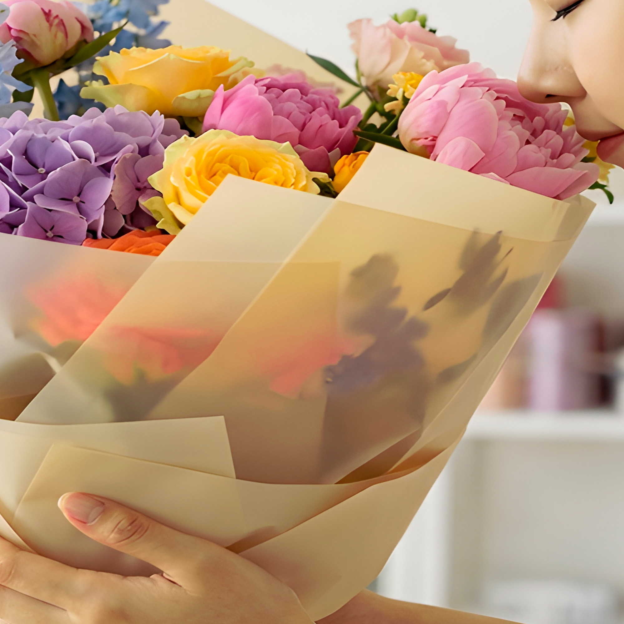 Papel Coreano Arreglos Florales Translúcido 20 pcs Colores 56x54 Cm 27