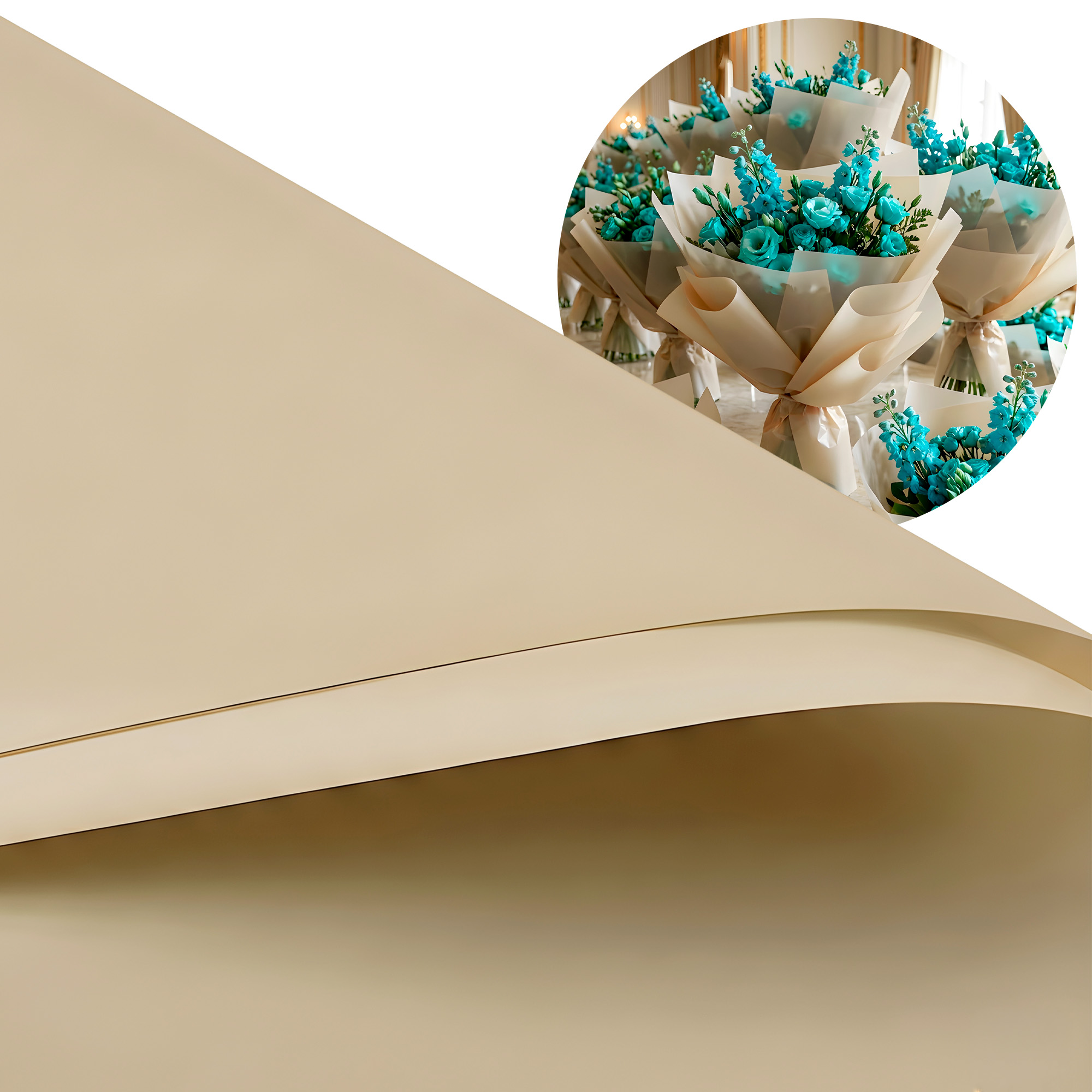 Papel Coreano Arreglos Florales Translúcido 20 pcs Colores 56x54 Cm 45