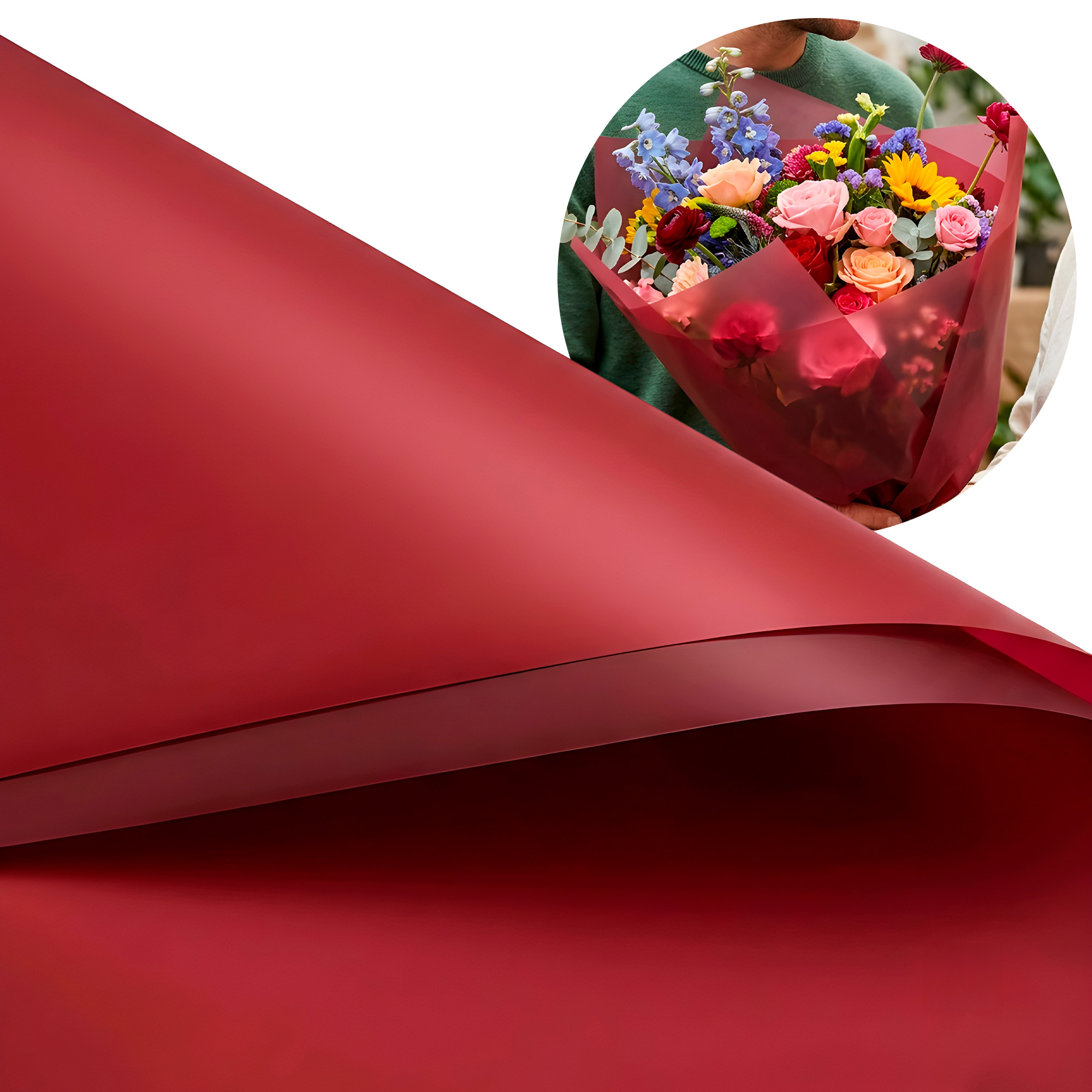 Papel Coreano Arreglos Florales Translúcido 20 pcs Colores 56x54 Cm 50