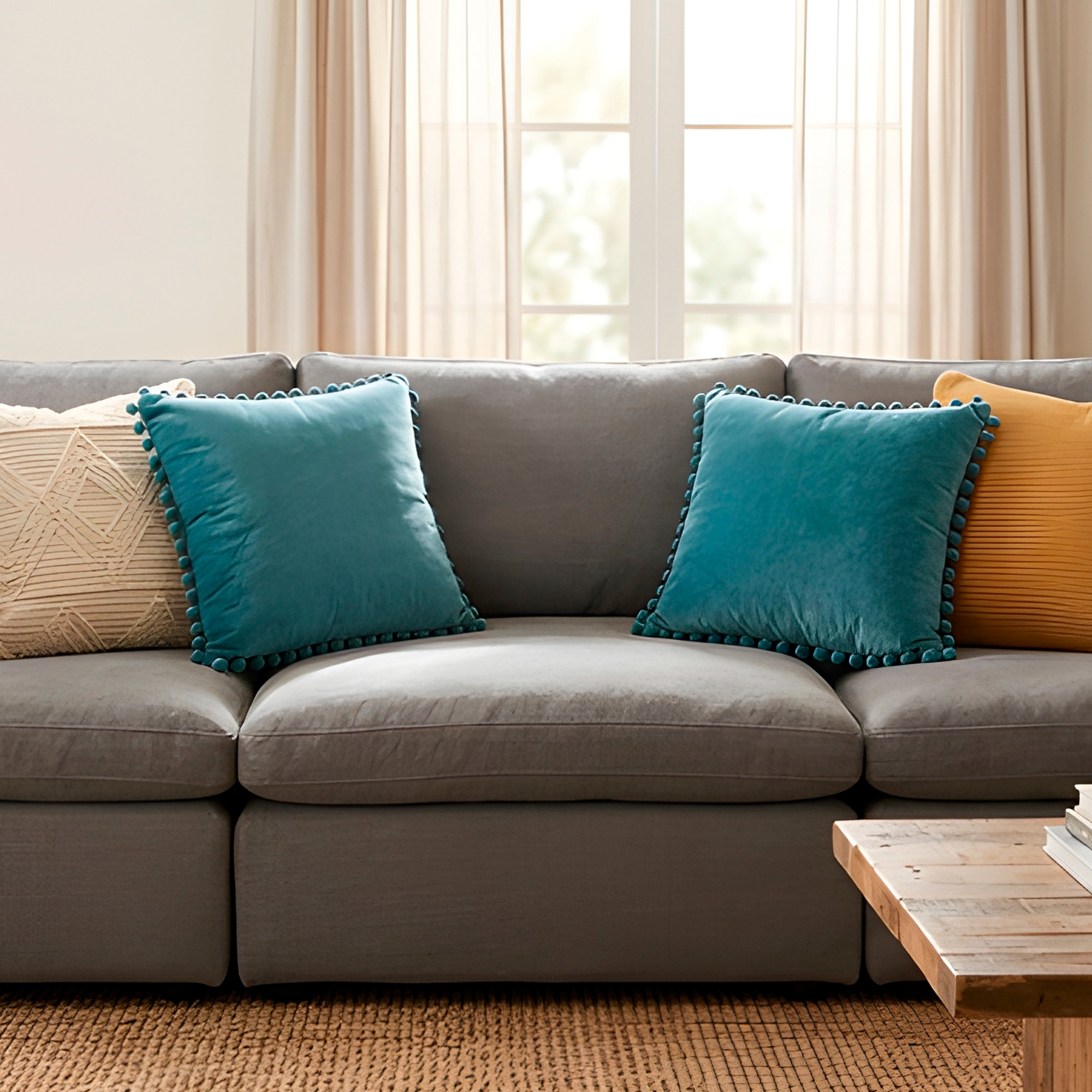 Fundas Pompon Colores Decorativo Sala Hogar Muebles 8