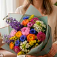 Papel Coreano 20 Pliegos Arreglos Florales Regalos Bordes Dorados Colores 56x54 Cm - Miniatura 10