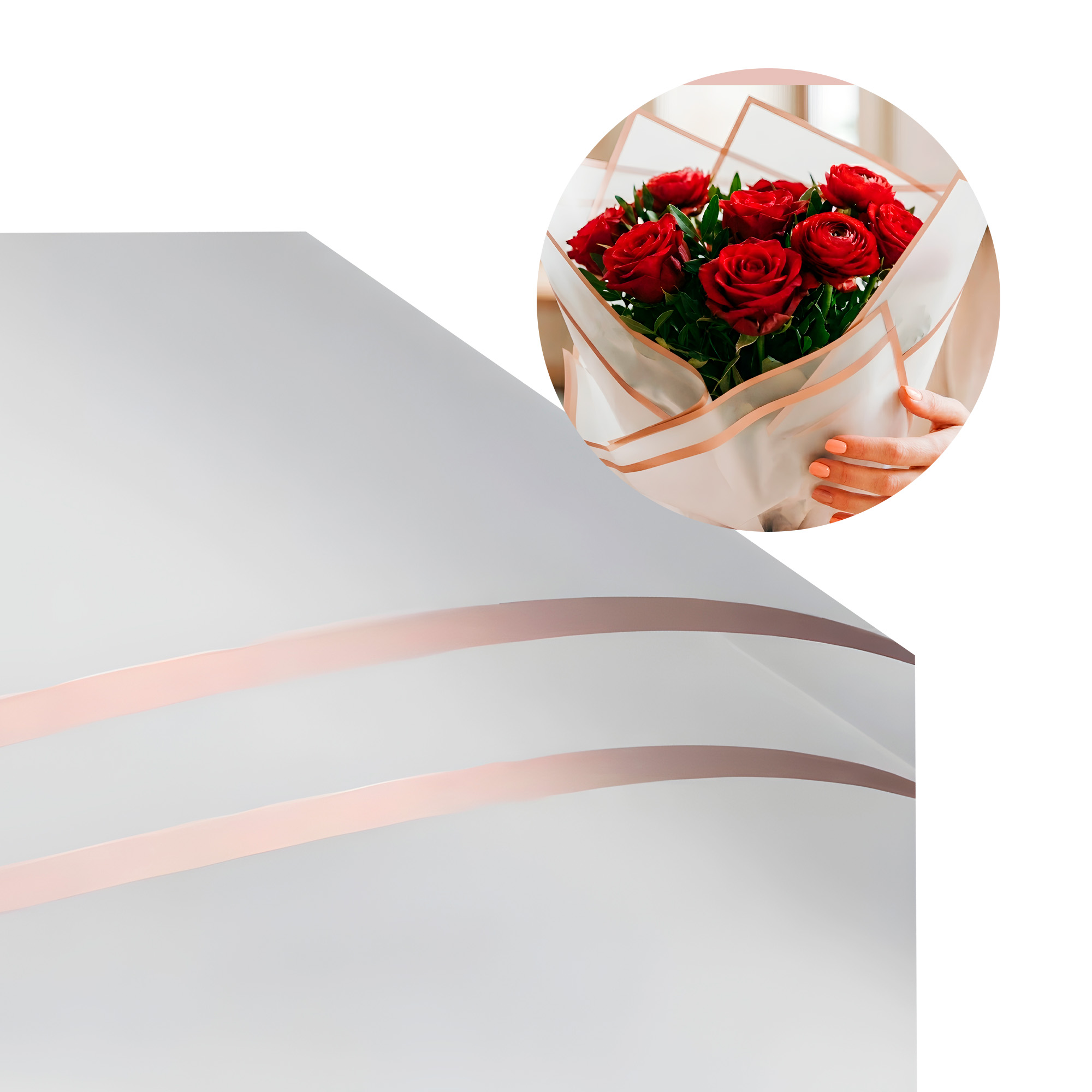 Papel Coreano 20 Pliegos Arreglos Florales Regalos Bordes Dorados Colores 56x54 Cm 21