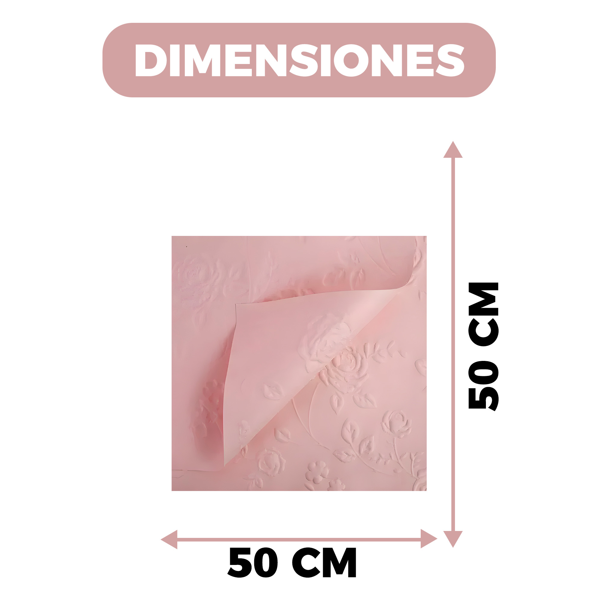 Papel Arreglos Florales Rosas 50X50CM Relieve 3D Regalo 10u 2