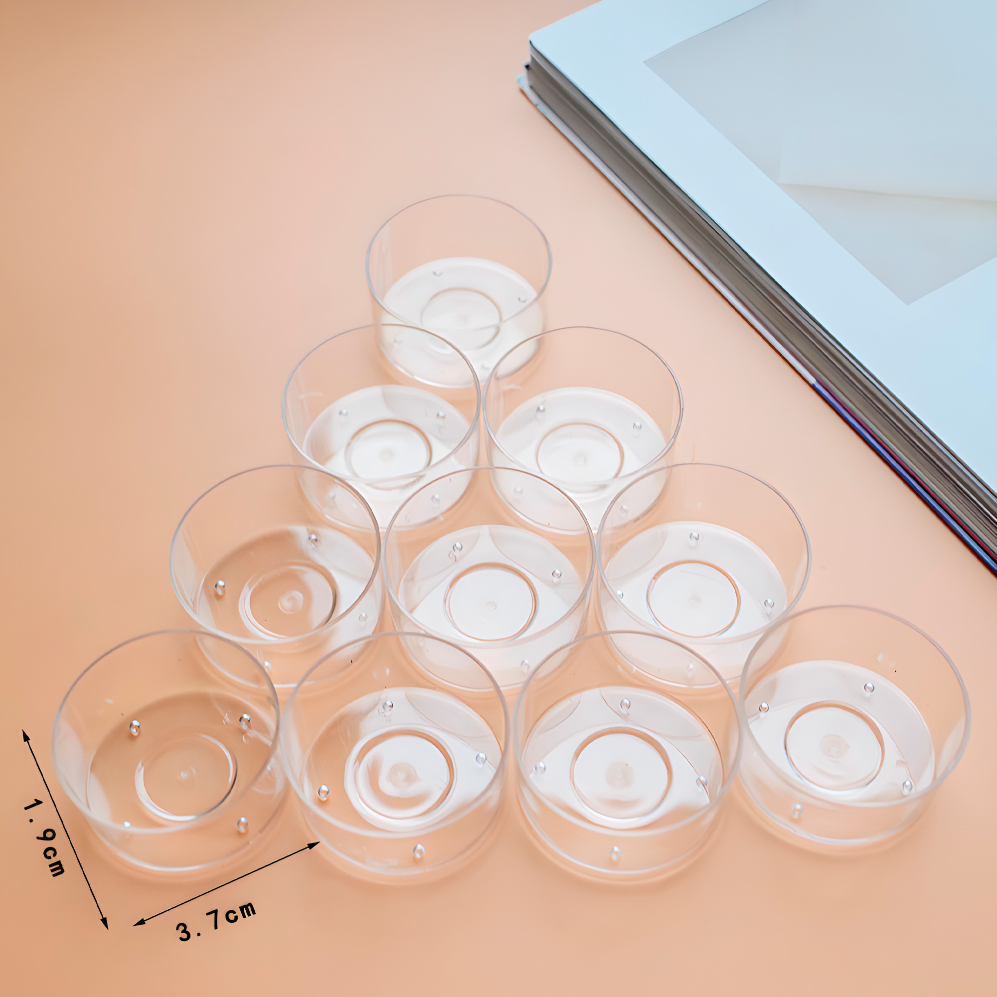 Porta Velas Vasos 10pcs Plástico Transparente Formas Tamaños 3
