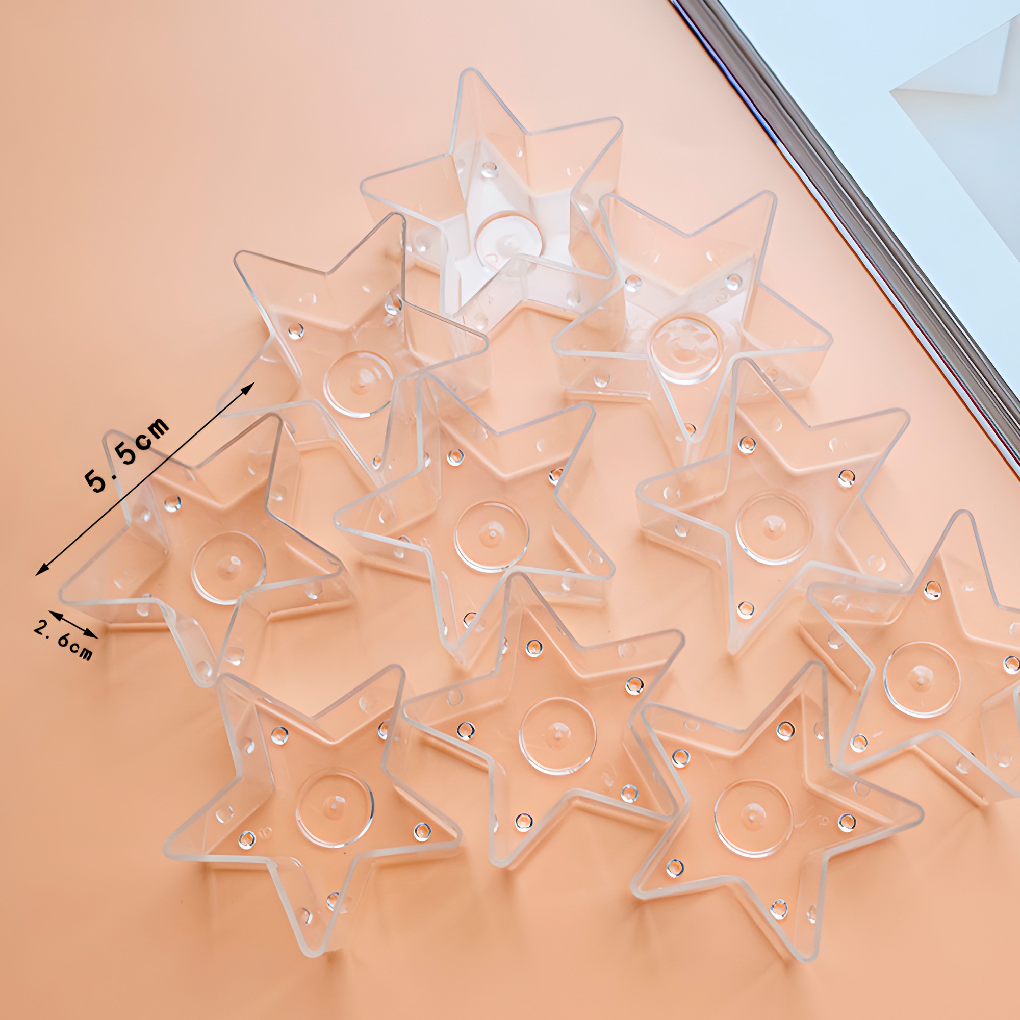 Porta Velas Vasos 10pcs Plástico Transparente Formas Tamaños 8