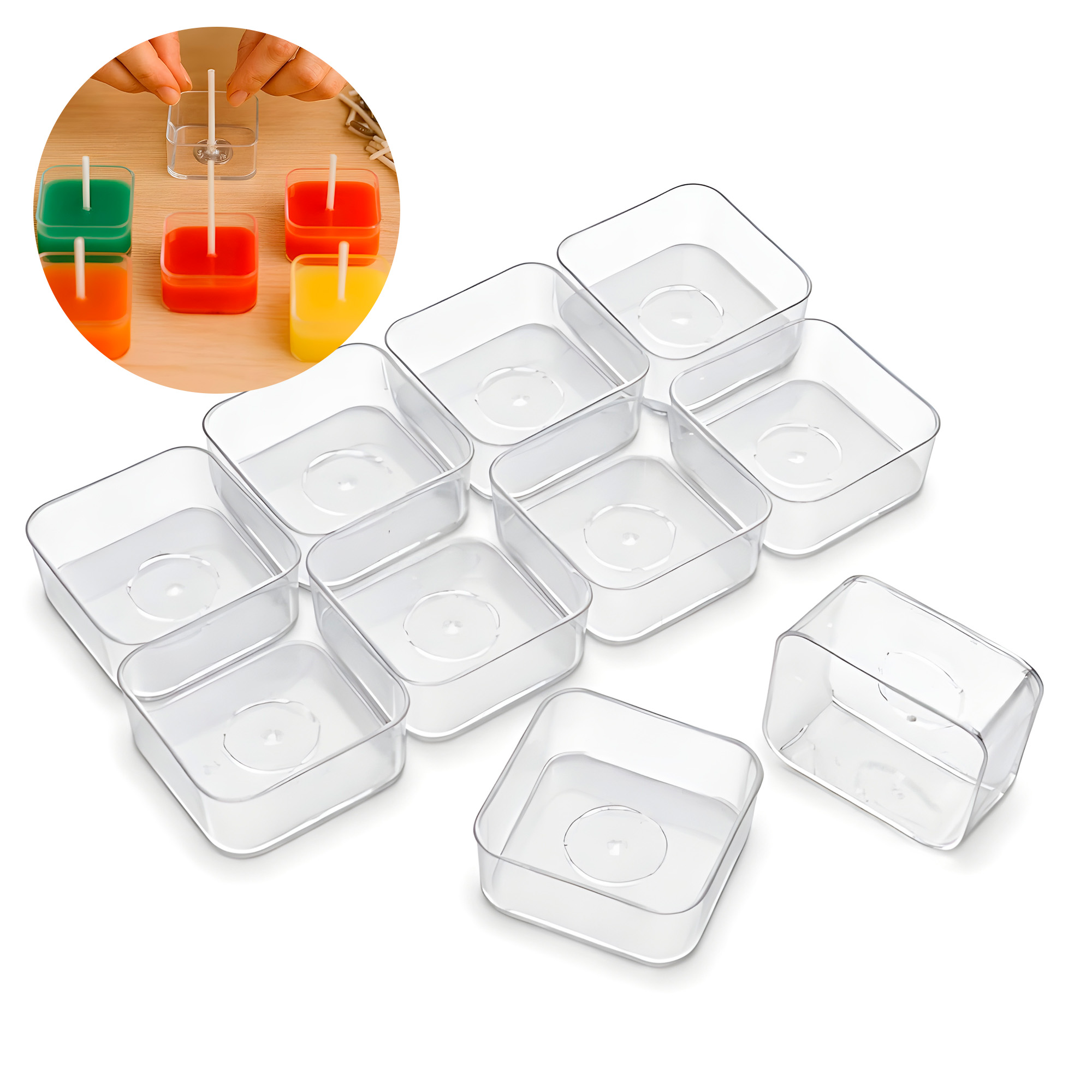 Porta Velas Vasos 10pcs Plástico Transparente Formas Tamaños 20