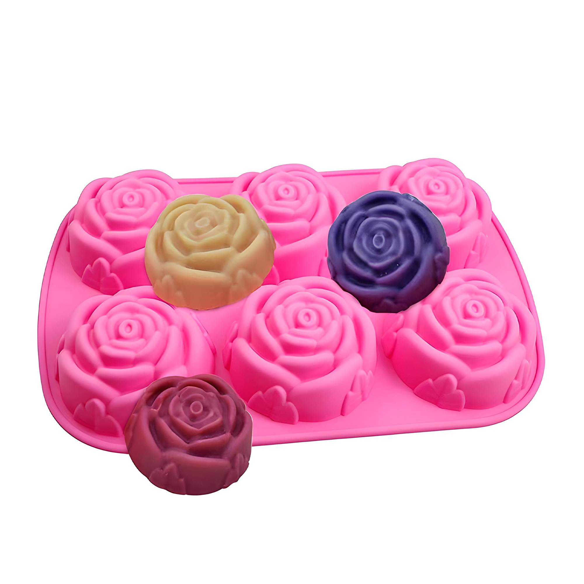 Molde Silicona Jabón Rosas Flores 6 Ranuras 24.4 X 16.3 CM 5