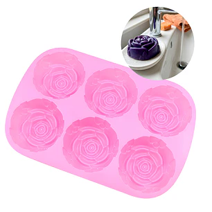 Molde Silicona Jabón Rosas Flores 6 Ranuras 24.4 X 16.3 CM