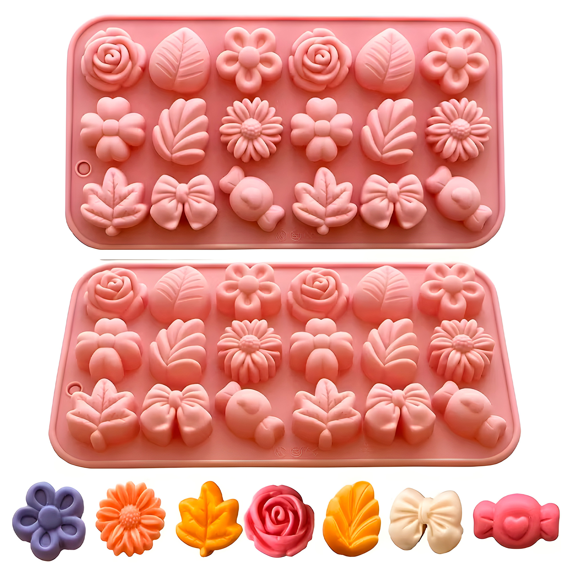Molde Silicona Jabón Flores Variadas 18 Ranuras 20.6 CM 4