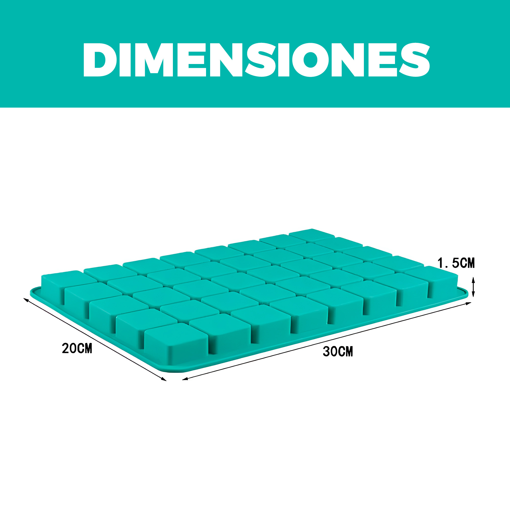Molde Silicona Jabón Cuadrados Pequeños 40 Ranuras 3