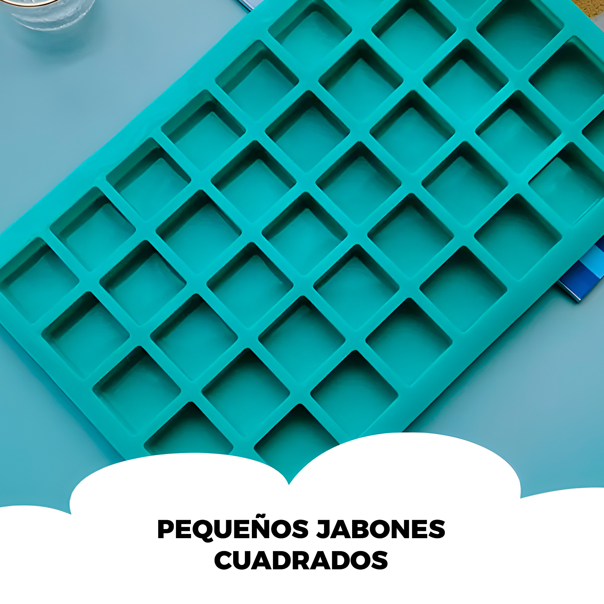 Molde Silicona Jabón Cuadrados Pequeños 40 Ranuras 5