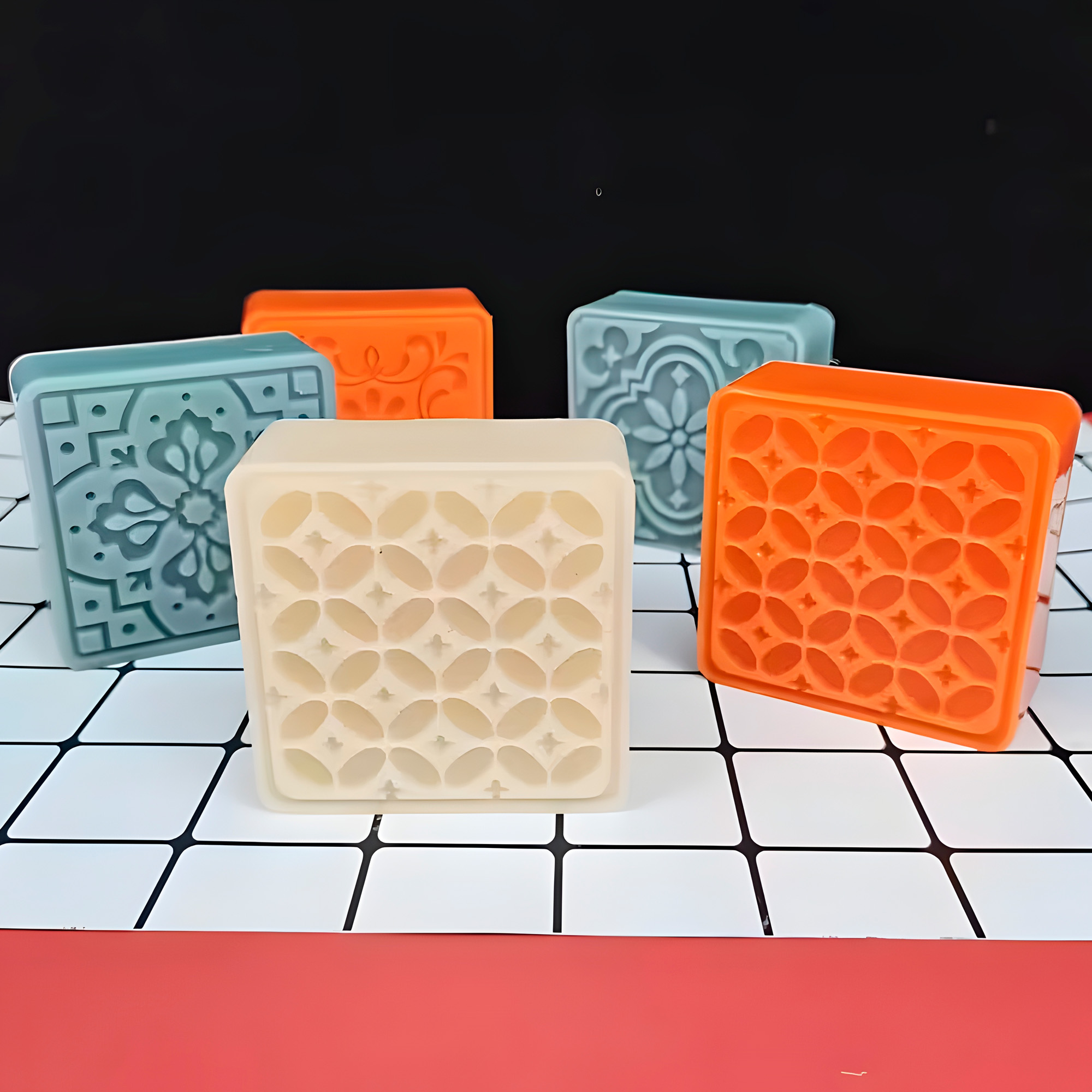 Molde Silicona Jabón Estilo Arabe Artesanal 4 Ranuras 17.3CM 9