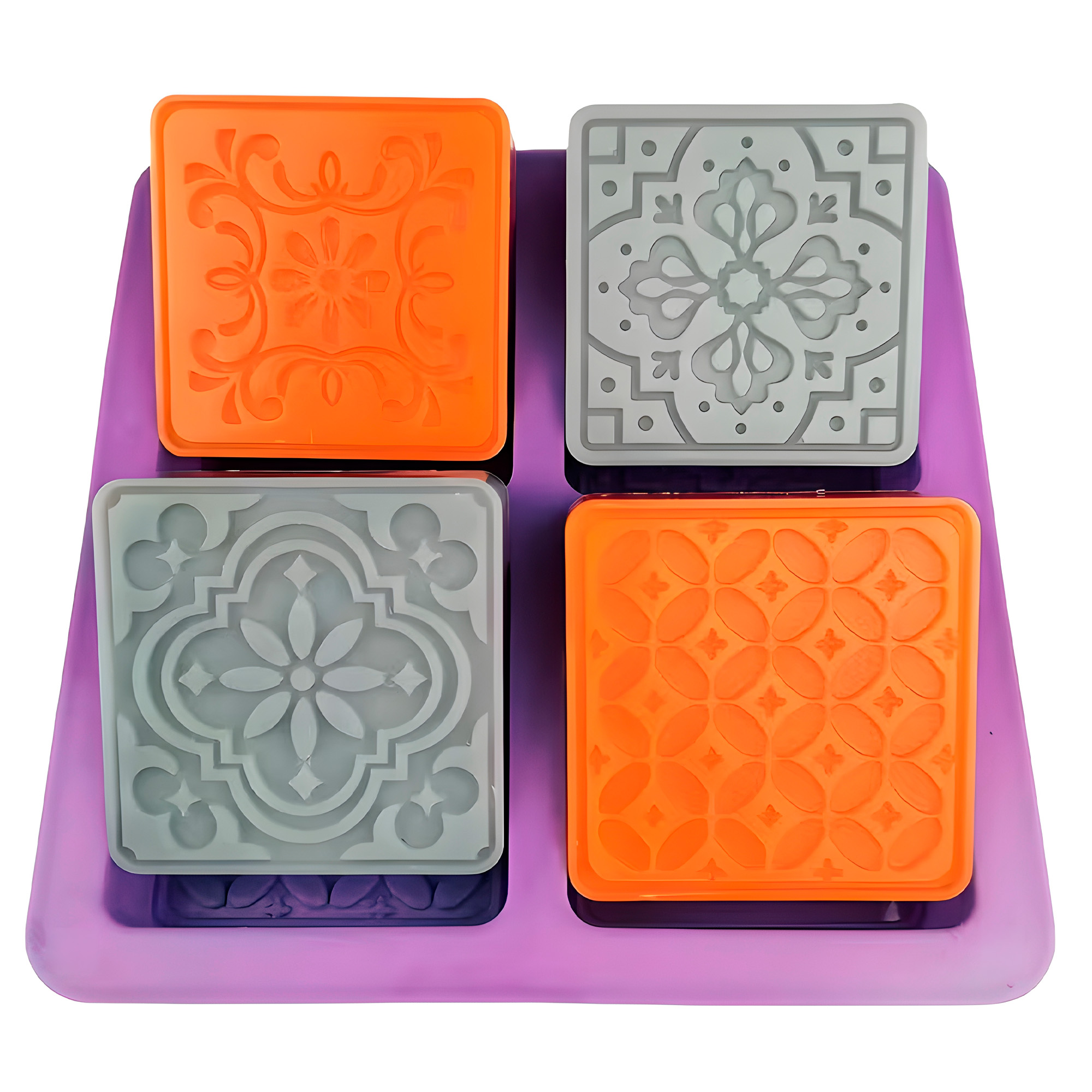 Molde Silicona Jabón Estilo Arabe Artesanal 4 Ranuras 17.3CM 6