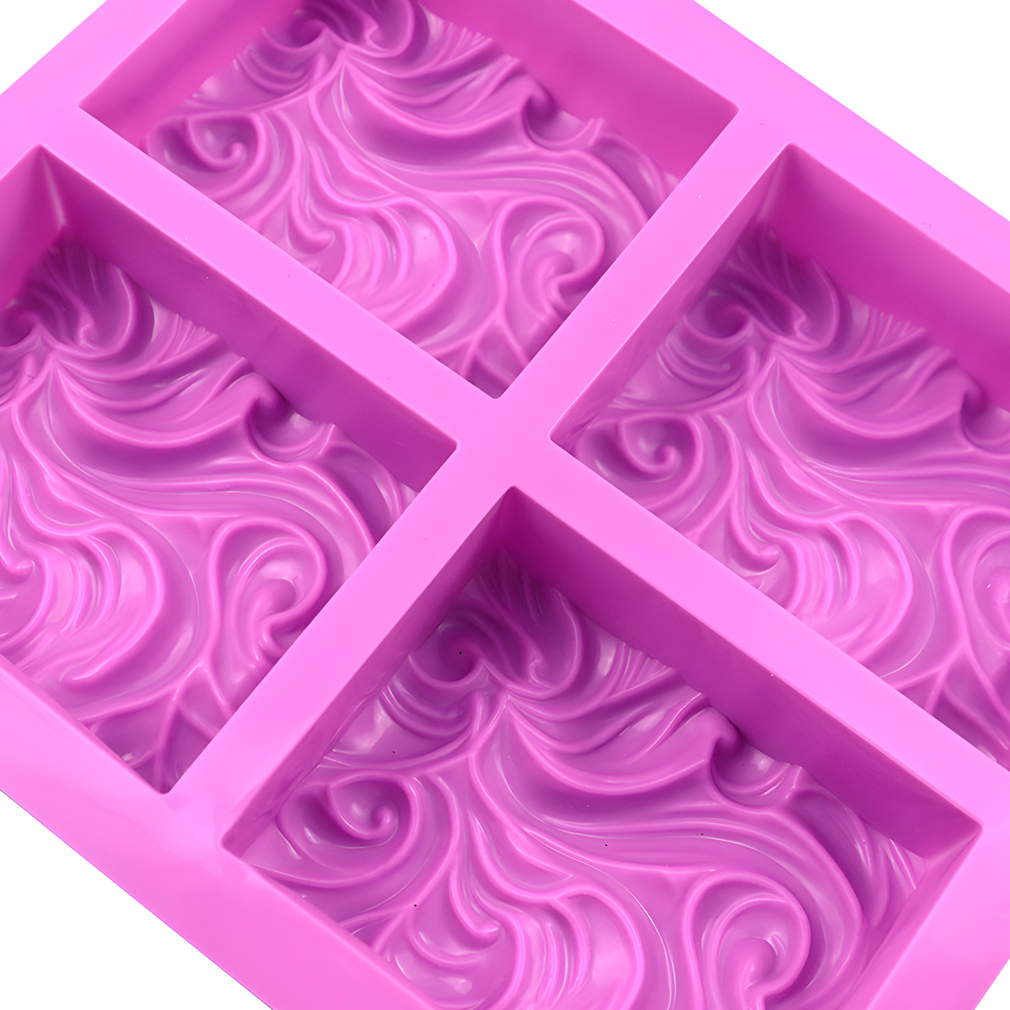 Molde Silicona Jabón Ondas Continuas 4 Ranuras 17.1 X 14.5CM 8