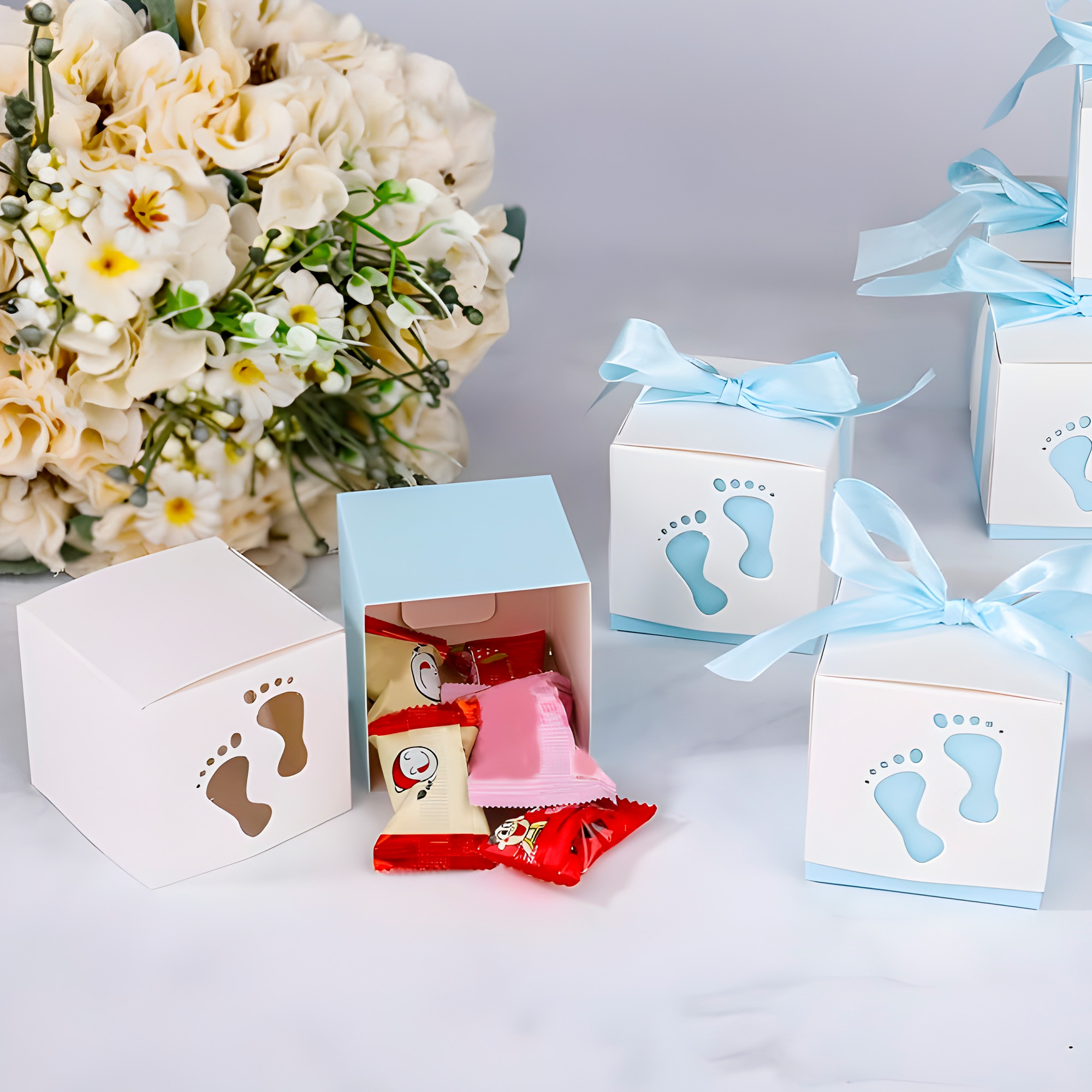 Cajas De Papel Para Regalo Y Decoración Baby Showers Niño Niña 15