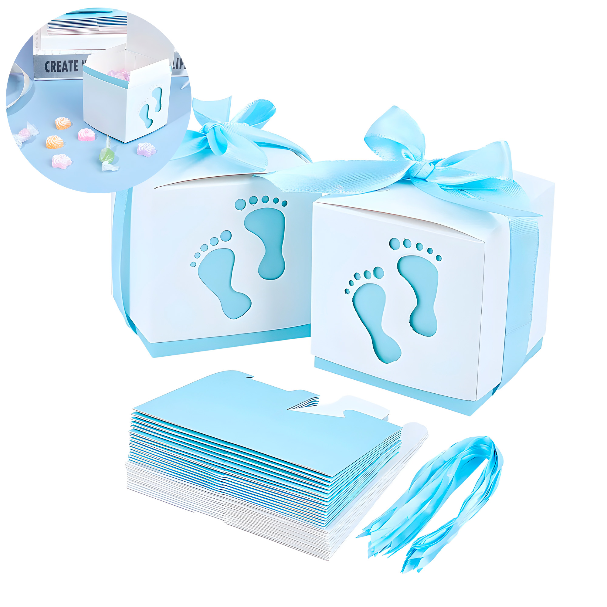 Cajas De Papel Para Regalo Y Decoración Baby Showers Niño Niña 20