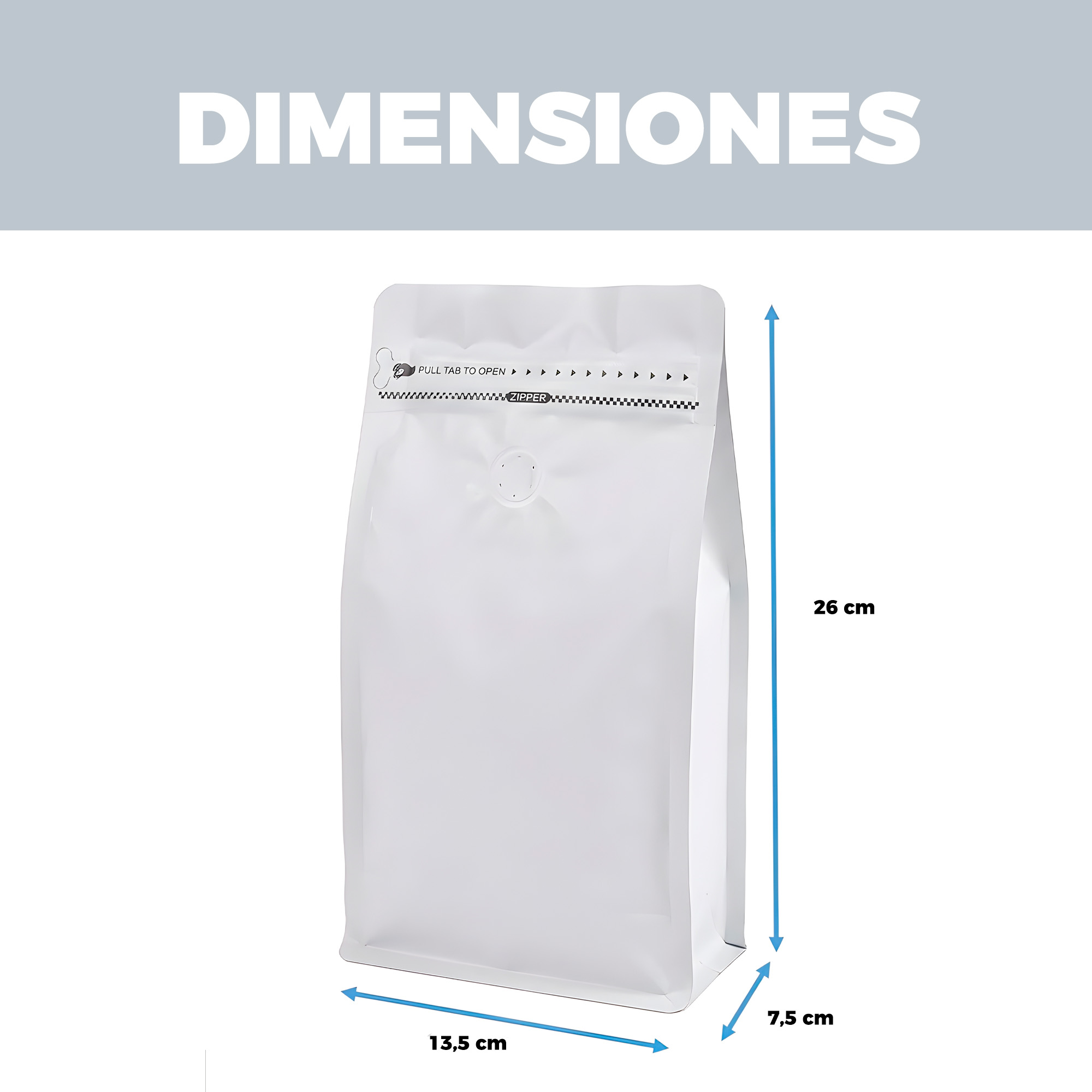 Bolsas para Café Alimentos Con Válvula Zipper Doypack 500g 13.5 X 26 CM 50 unidades 3