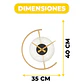 Lámpara Pared Reloj Dorado Dormitorio Sala de Estar 3 Colores 35 X 4 X 40 CM - Miniatura 2