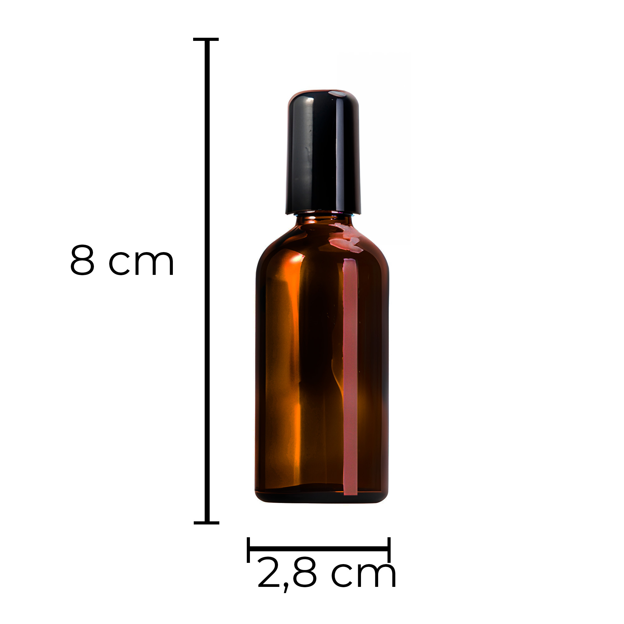 Roll On Frasco de Vidrio Contenedor Líquido Aceite Esencial Serum Tapa Negra 15 ML 2