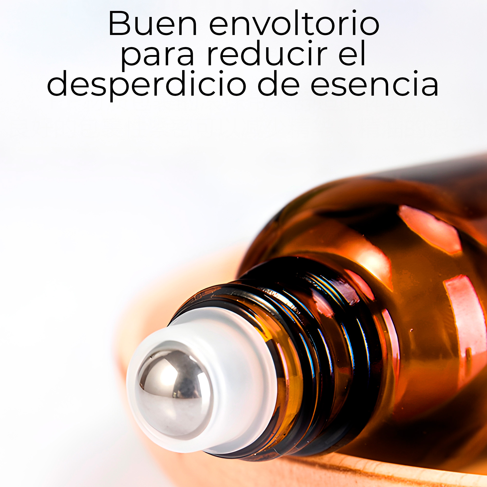 Roll On Frasco de Vidrio Contenedor Líquido Aceite Esencial Serum Tapa Negra 15 ML 3