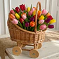 Cesta Flores Coche Tejido Mimbre Almacenar 31 X 25 X 19 CM - Miniatura 7