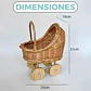 Cesta Flores Coche Tejido Mimbre Almacenar 31 X 25 X 19 CM - Miniatura 2