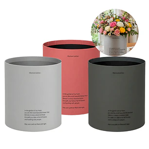 Set 2 Cajas Redondas Flores Regalo Arreglos Cartón Colores