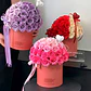 Set 2 Cajas Redondas Flores Regalo Arreglos Cartón Colores - Miniatura 4