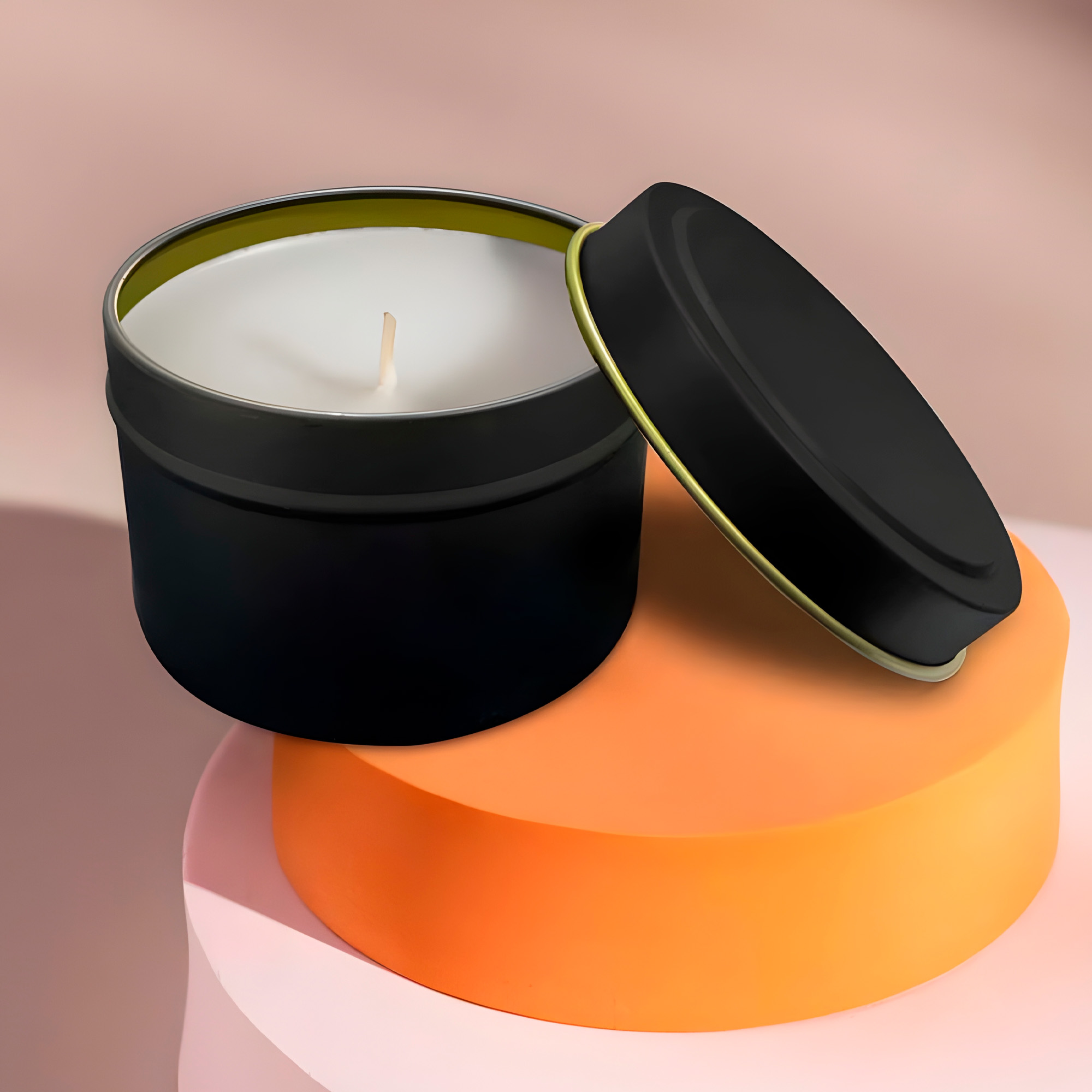 Latas Tambor Curvo Hierro para Velas 120 ml Colores 4,5 x 6,5 cm 4oz 2