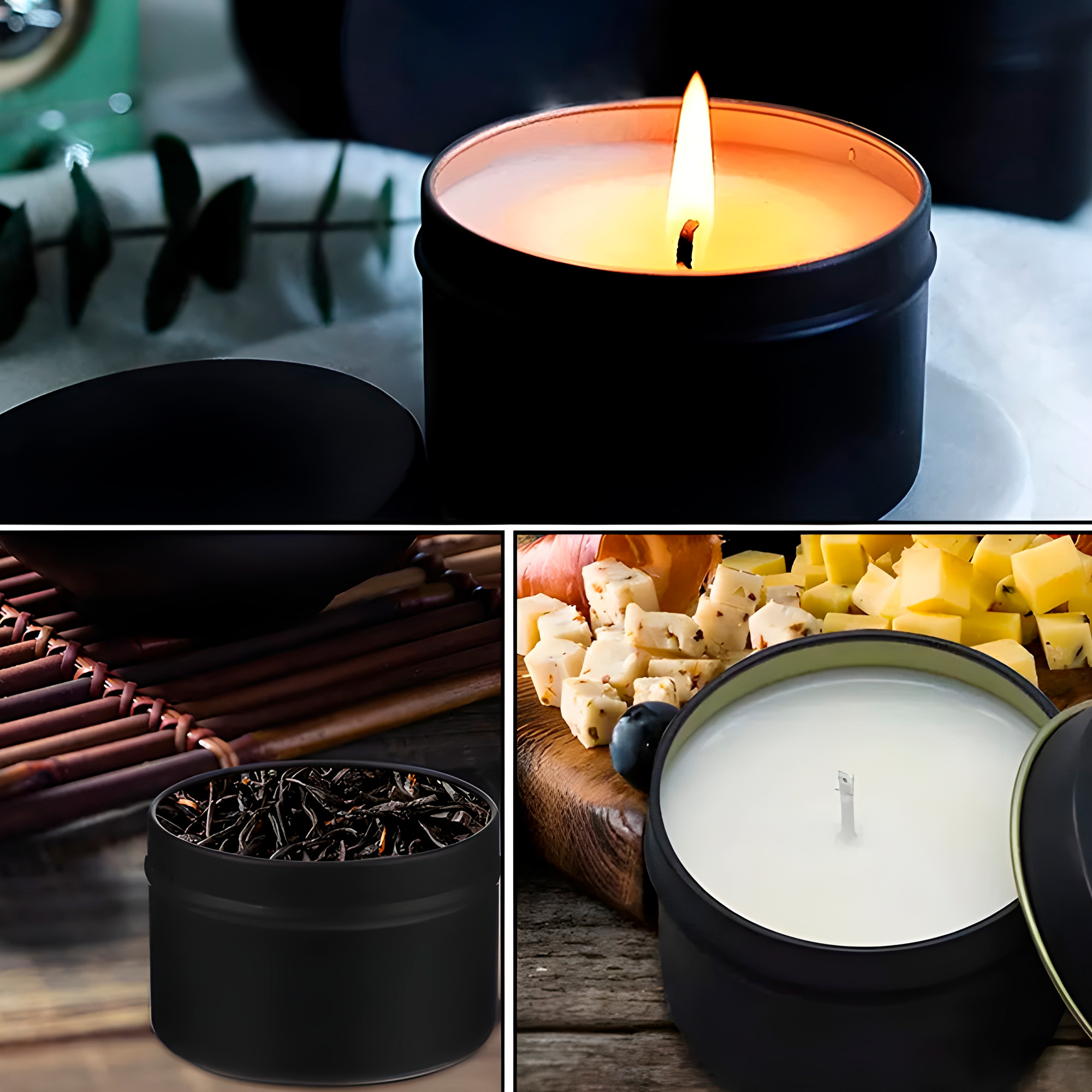 Latas Tambor Curvo Hierro para Velas 120 ml Colores 4,5 x 6,5 cm 4oz 3