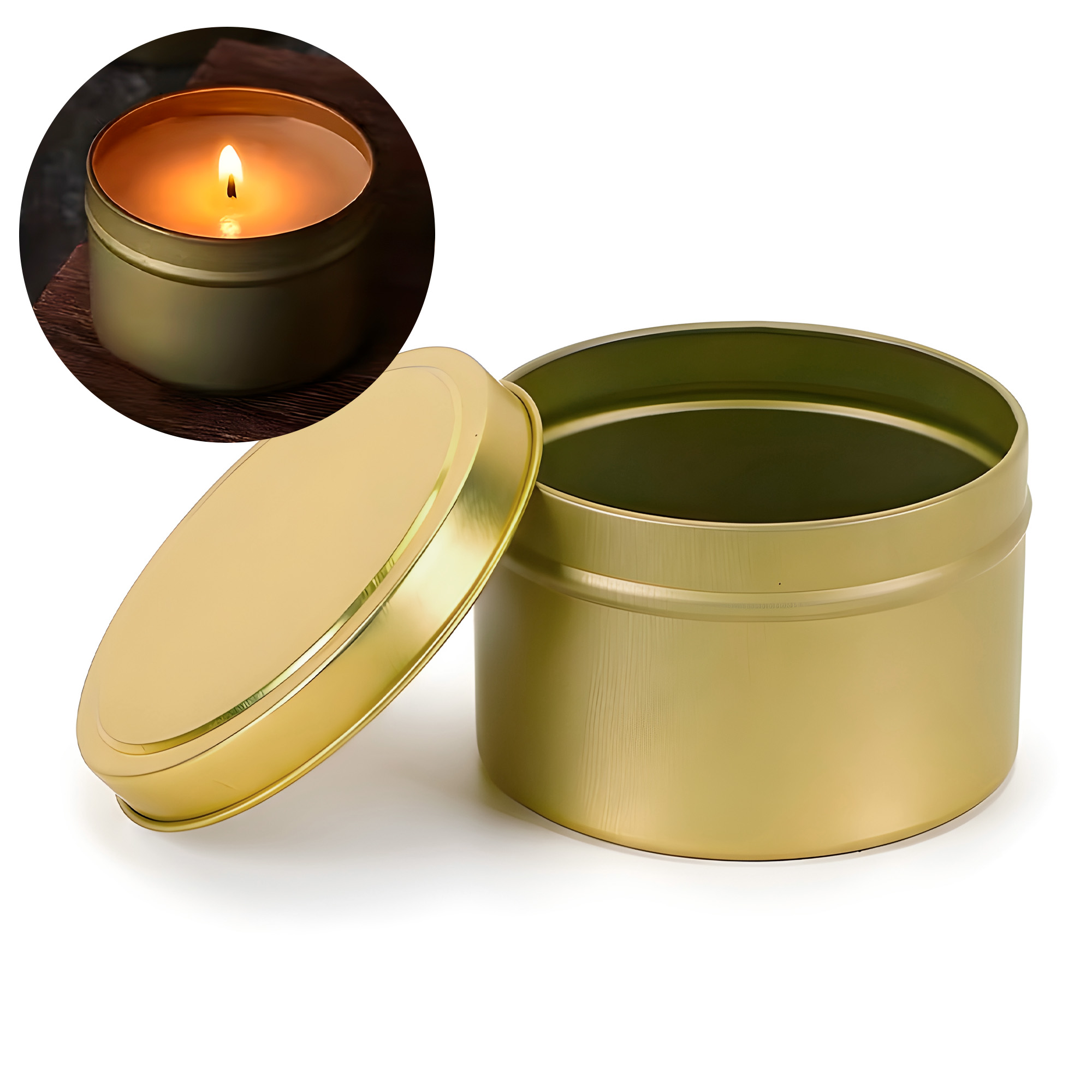 Latas Tambor Curvo Hierro para Velas 120 ml Colores 4,5 x 6,5 cm 4oz 13