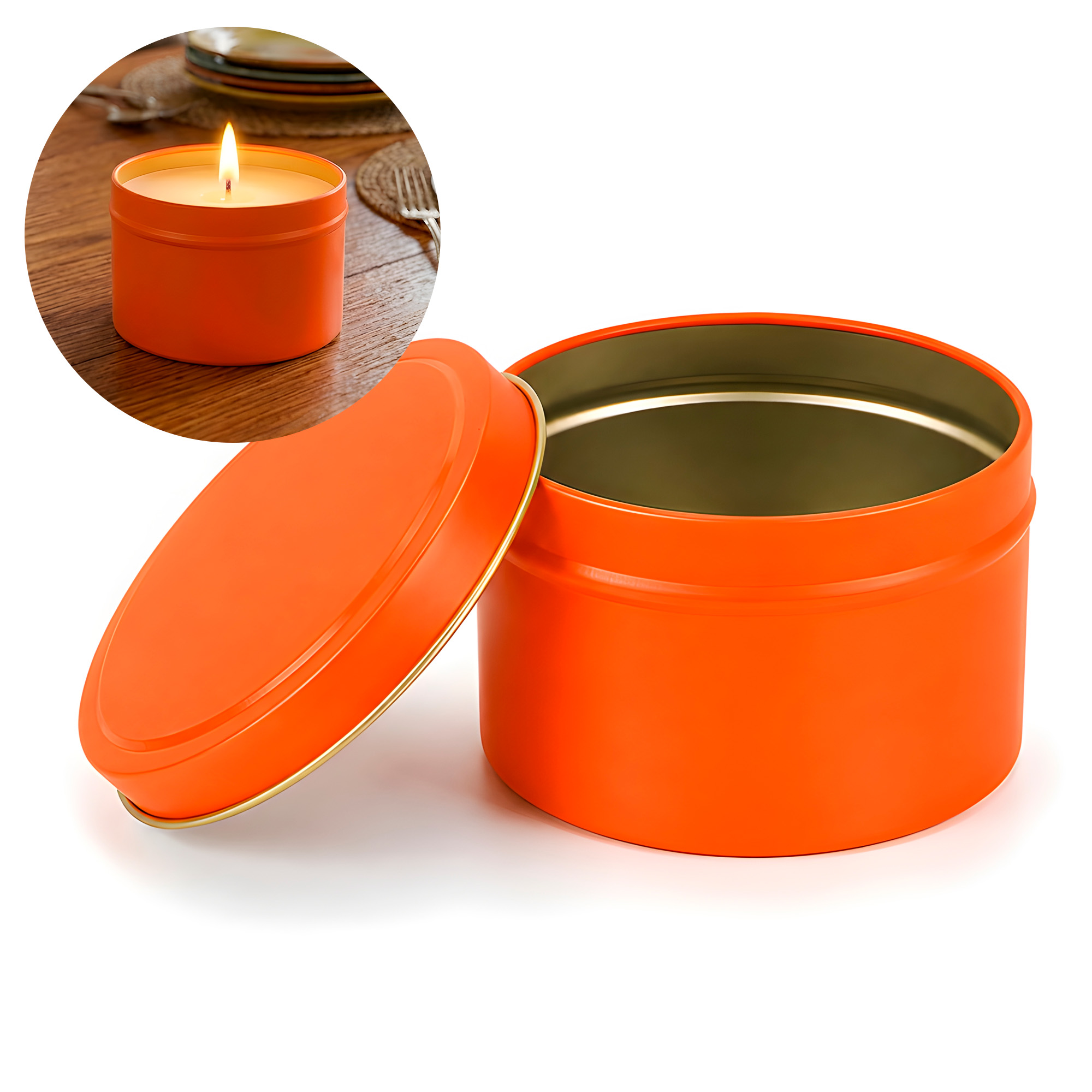 Latas Tambor Curvo Hierro para Velas 120 ml Colores 4,5 x 6,5 cm 4oz 21
