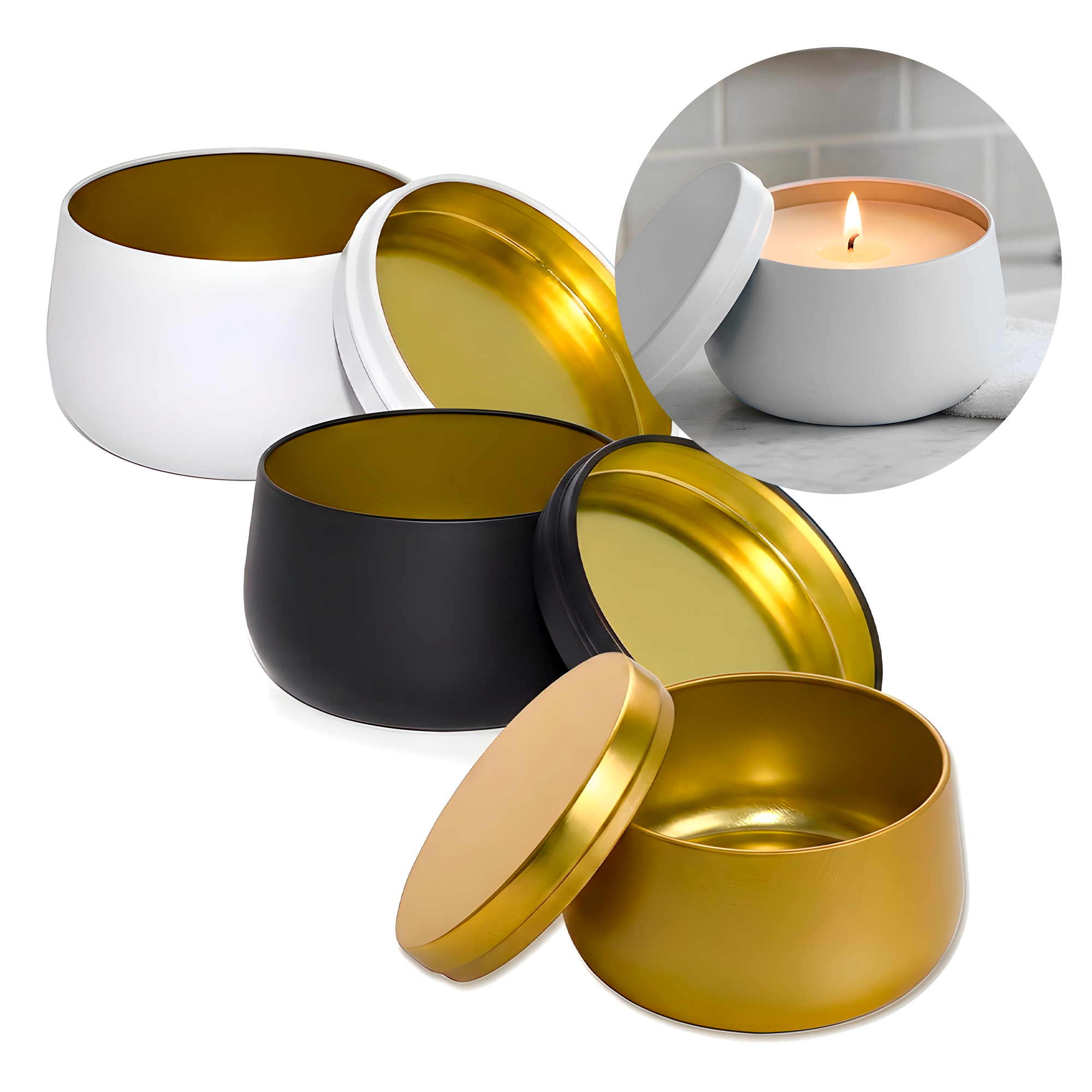Latas Velas Aromaterapia 120 ml Colores 4,5 x 6,5 cm 4oz 1