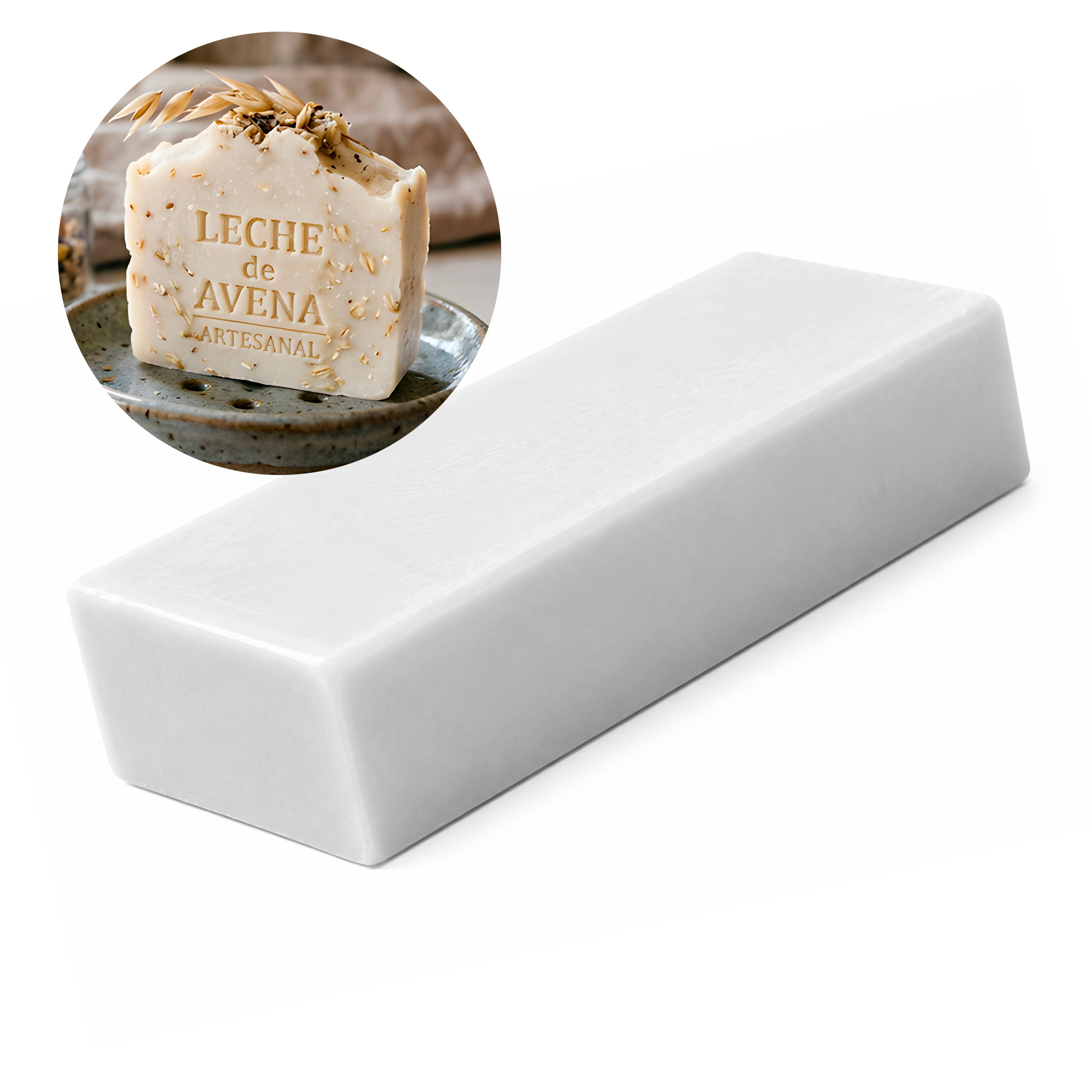 Base Jabón Glicerina Leche Avena Natural Hidratante 907g 1