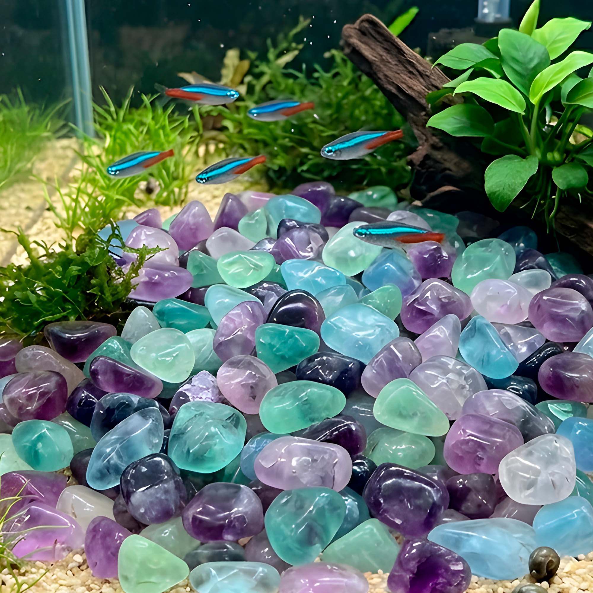 Piedra Semi Preciosa 7 a 9 ml Decoración 100grs Fluorita Arcoiris 2