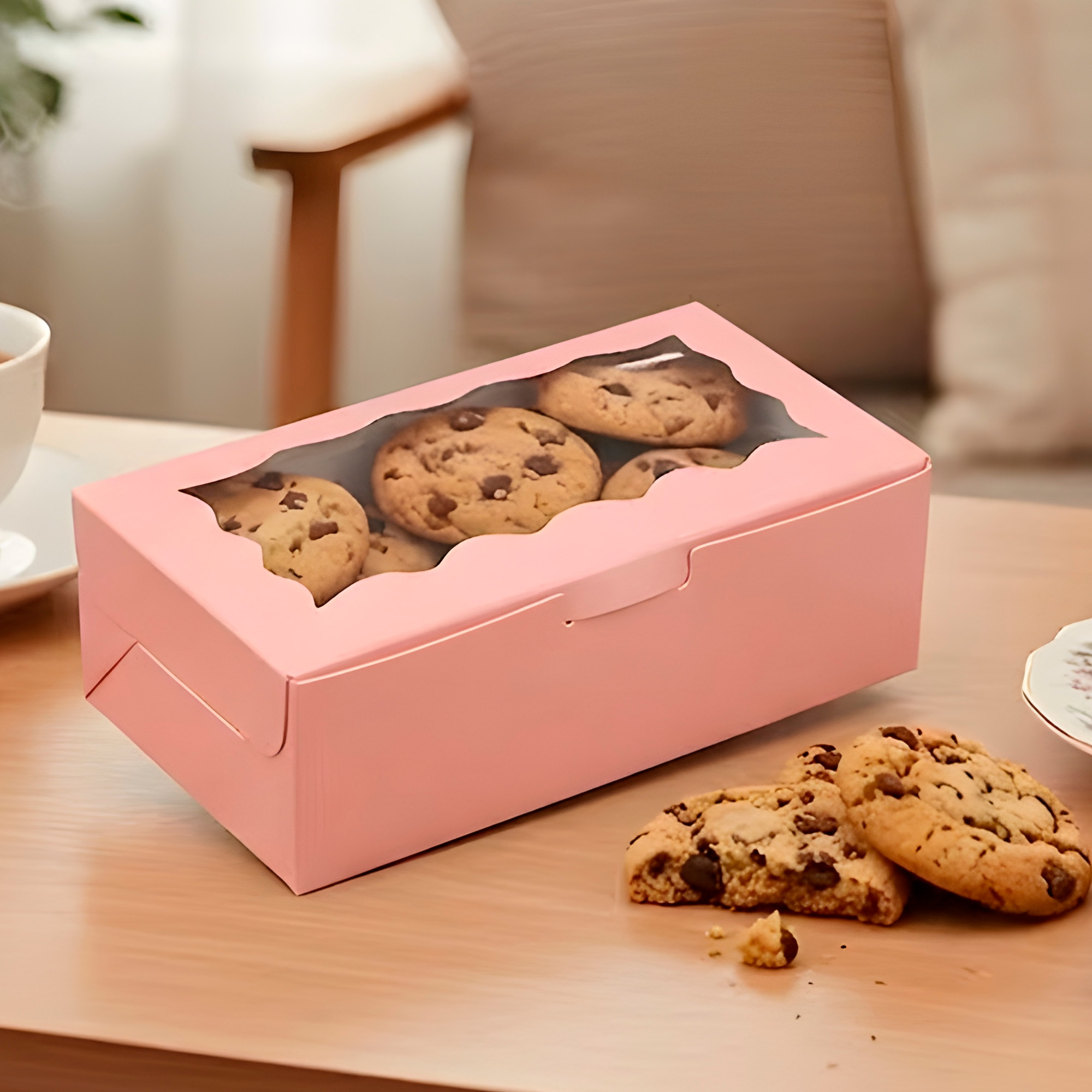 Caja Panaderia Regalo Adornos Ventana Transparente Colores 17.7 X 11 X 3.8CM 19