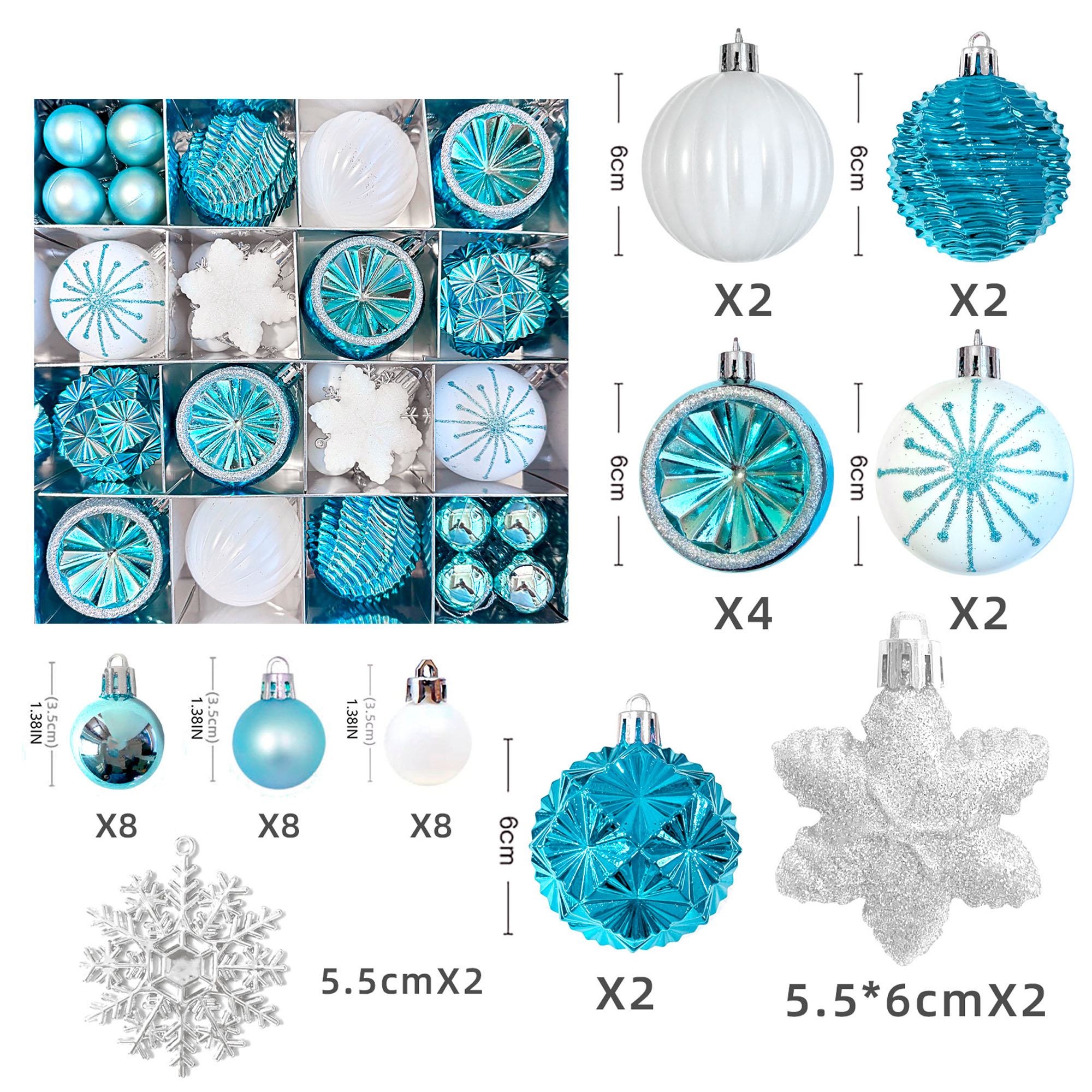 Juego Chiches Bolas Esferas Adornos Colgantes Árbol Navidad Diseños Variados 20