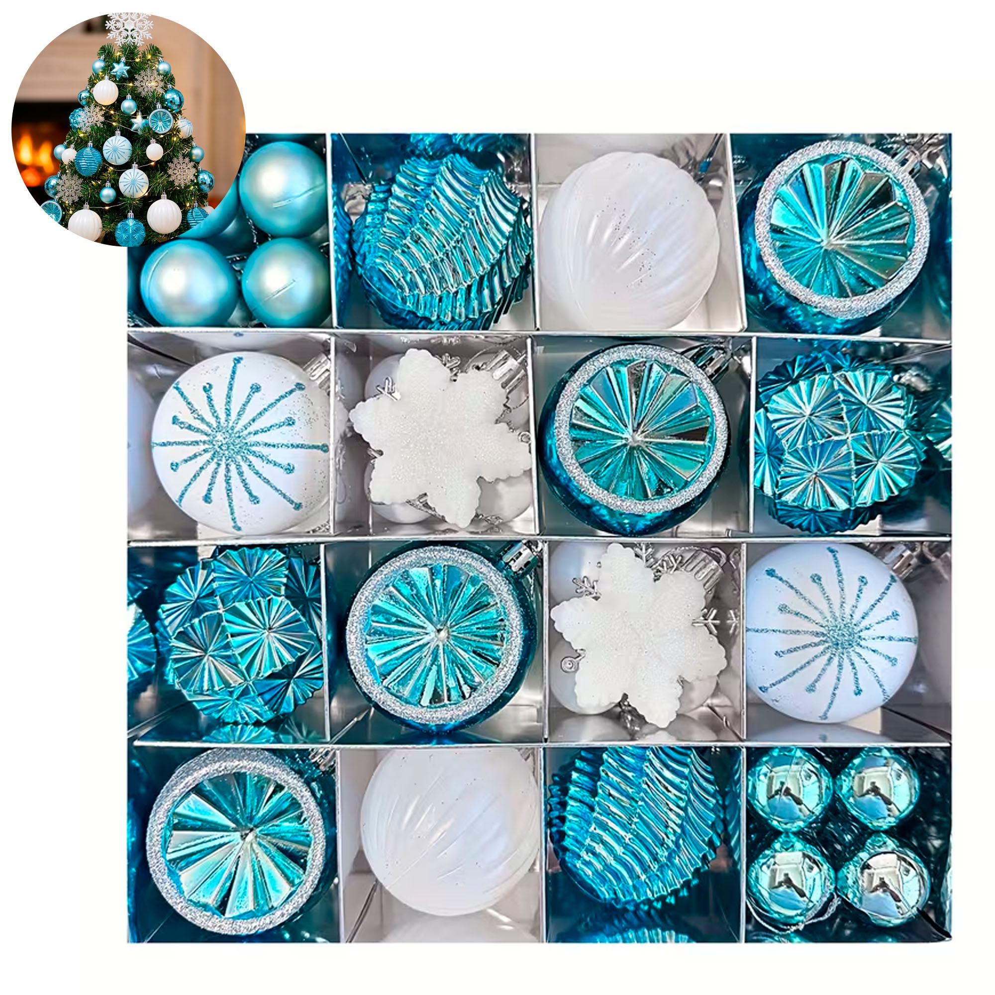 Juego Chiches Bolas Esferas Adornos Colgantes Árbol Navidad Diseños Variados 25