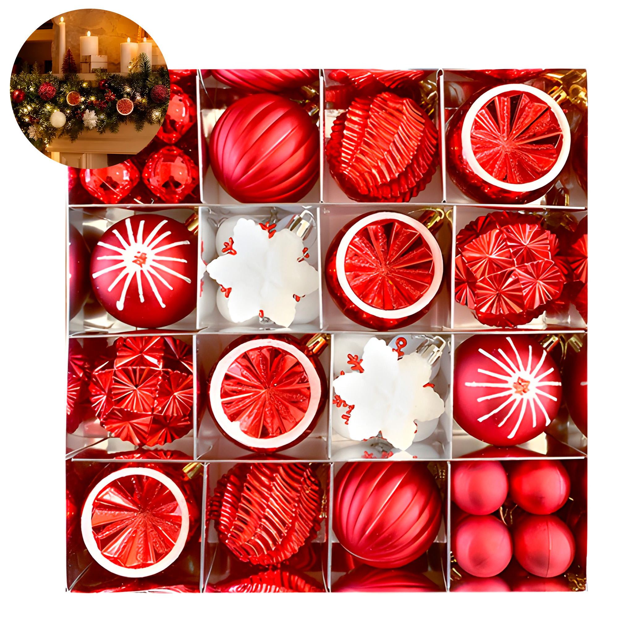 Juego Chiches Bolas Esferas Adornos Colgantes Árbol Navidad Diseños Variados 30