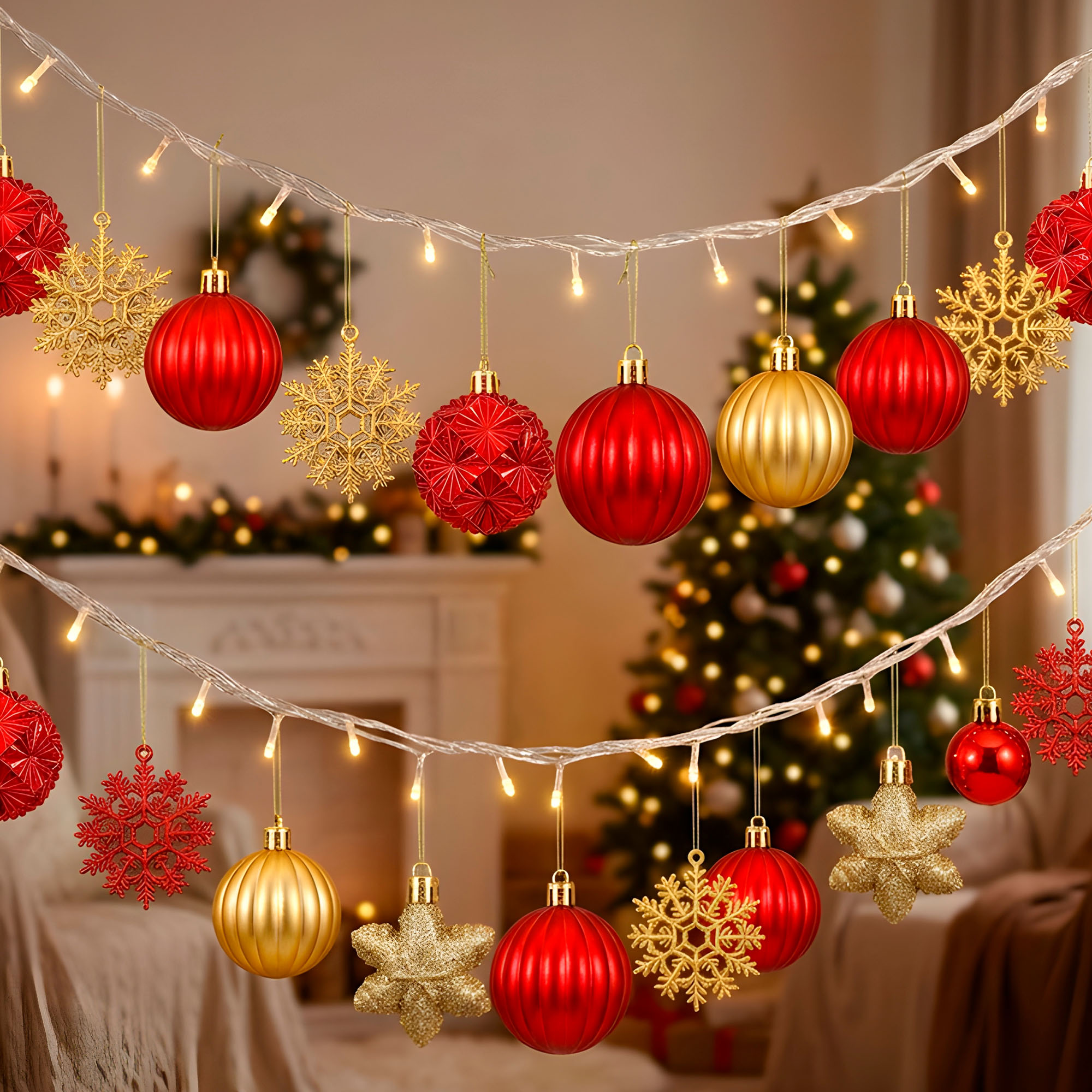 Juego Chiches Bolas Esferas Adornos Colgantes Árbol Navidad Diseños Variados 32