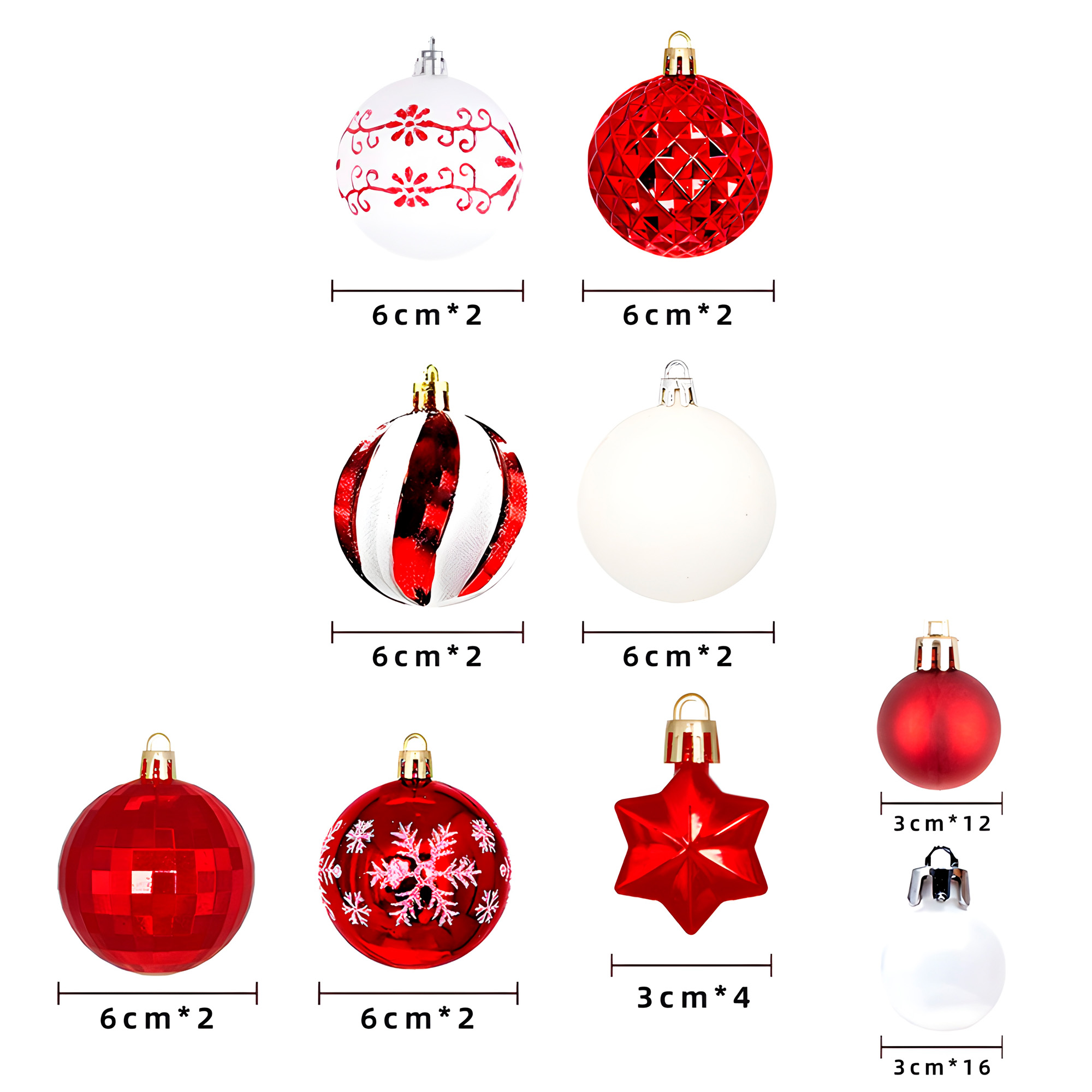 Juego Bolas Esferas Adornos Colgantes Árbol Navidad Diseños Colores 3
