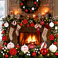 Juego Bolas Esferas Adornos Colgantes Árbol Navidad Diseños Colores - Miniatura 7