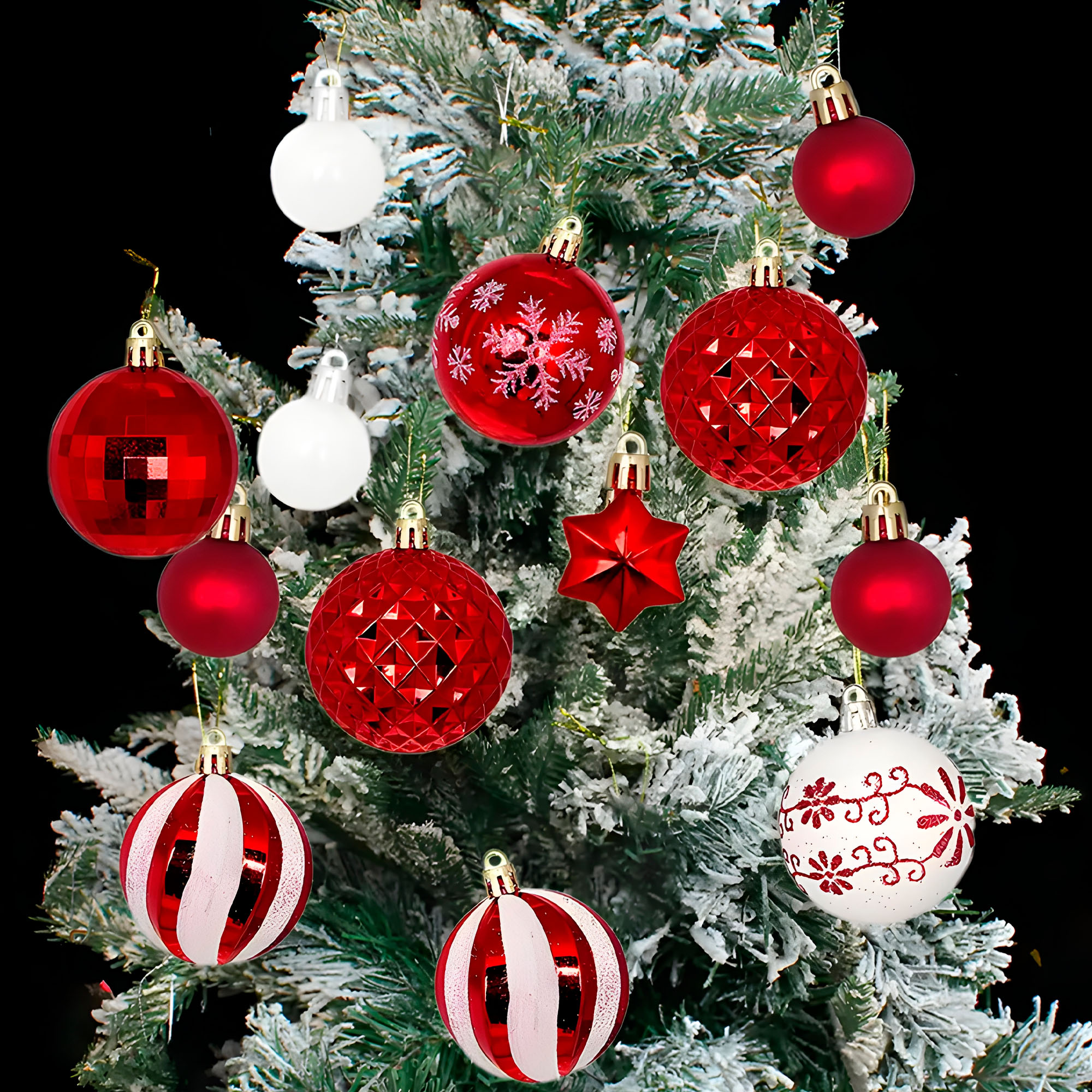 Juego Bolas Esferas Adornos Colgantes Árbol Navidad Diseños Colores 11