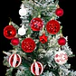 Juego Bolas Esferas Adornos Colgantes Árbol Navidad Diseños Colores - Miniatura 11