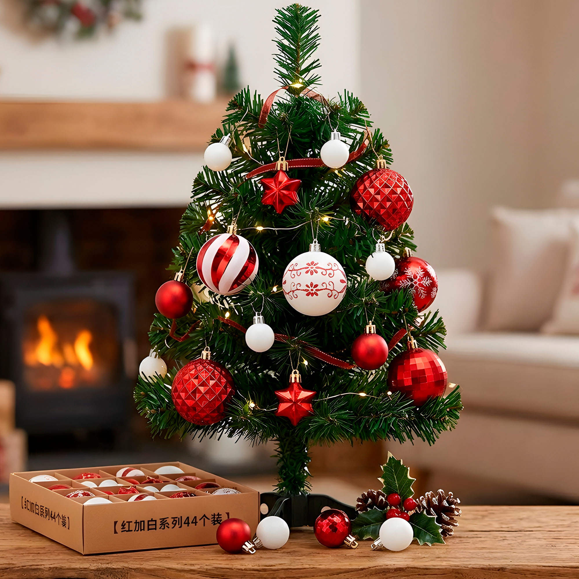 Juego Bolas Esferas Adornos Colgantes Árbol Navidad Diseños Colores 17