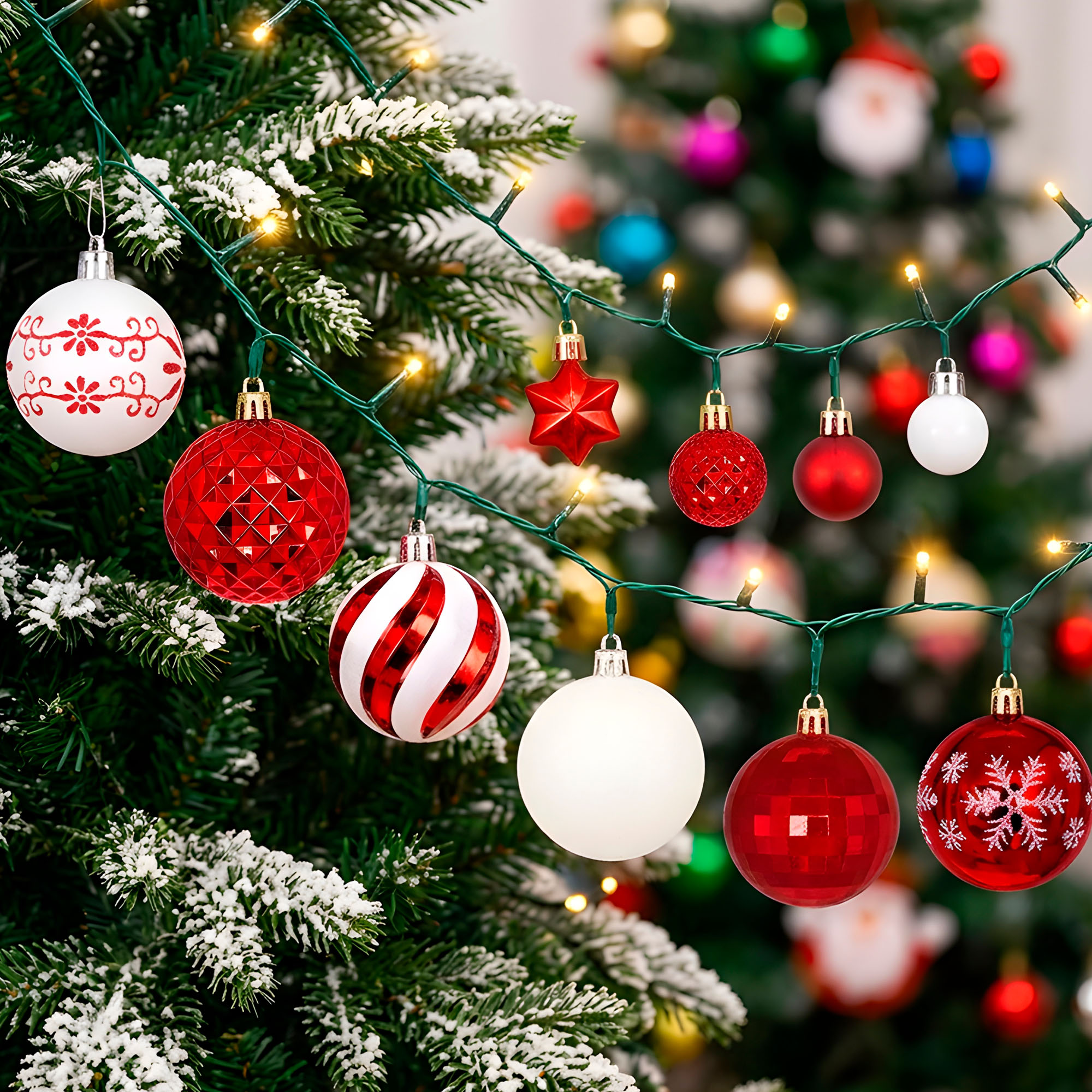 Juego Bolas Esferas Adornos Colgantes Árbol Navidad Diseños Colores 19