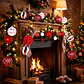 Juego Bolas Esferas Adornos Colgantes Árbol Navidad Diseños Colores - Miniatura 5