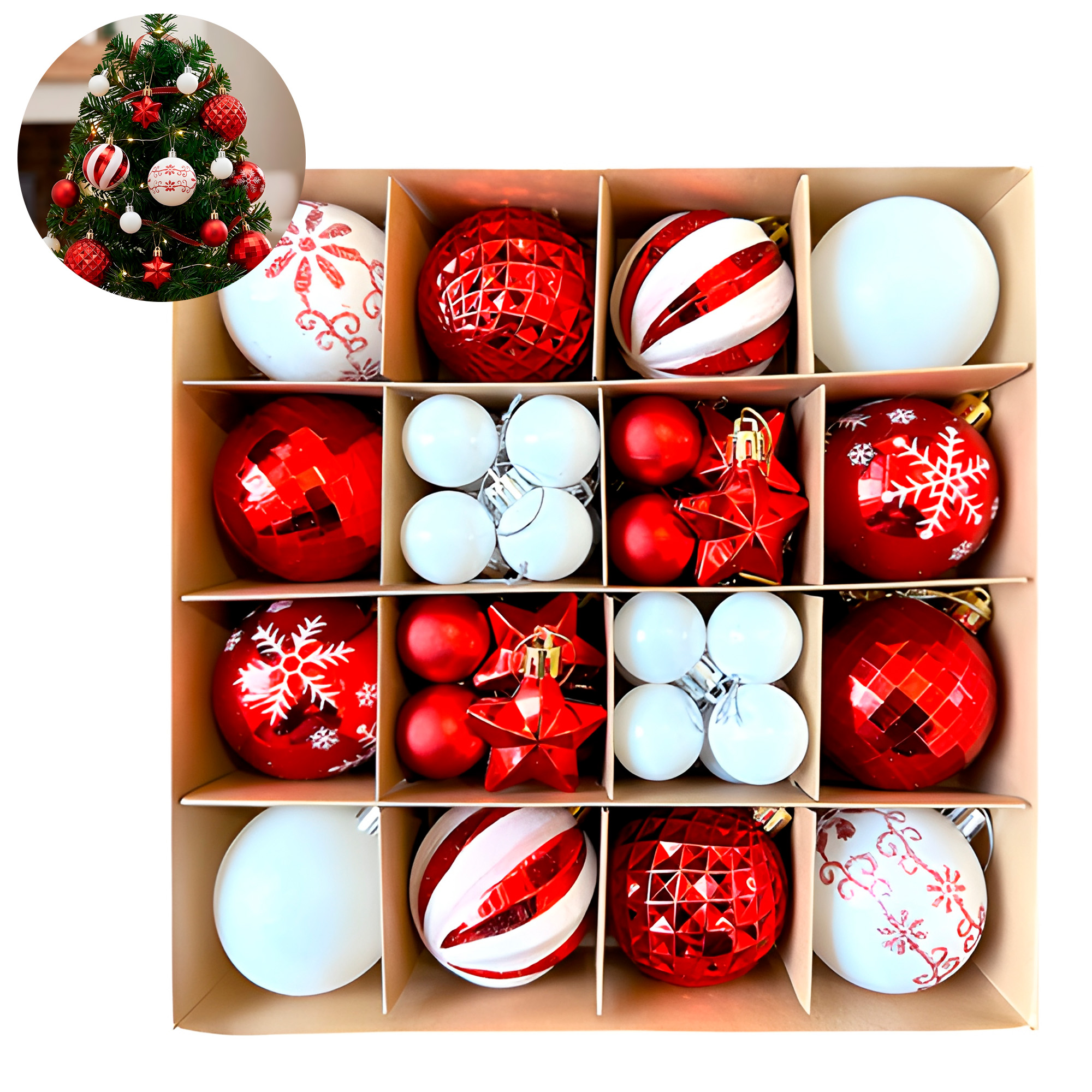 Juego Bolas Esferas Adornos Colgantes Árbol Navidad Diseños Colores 1